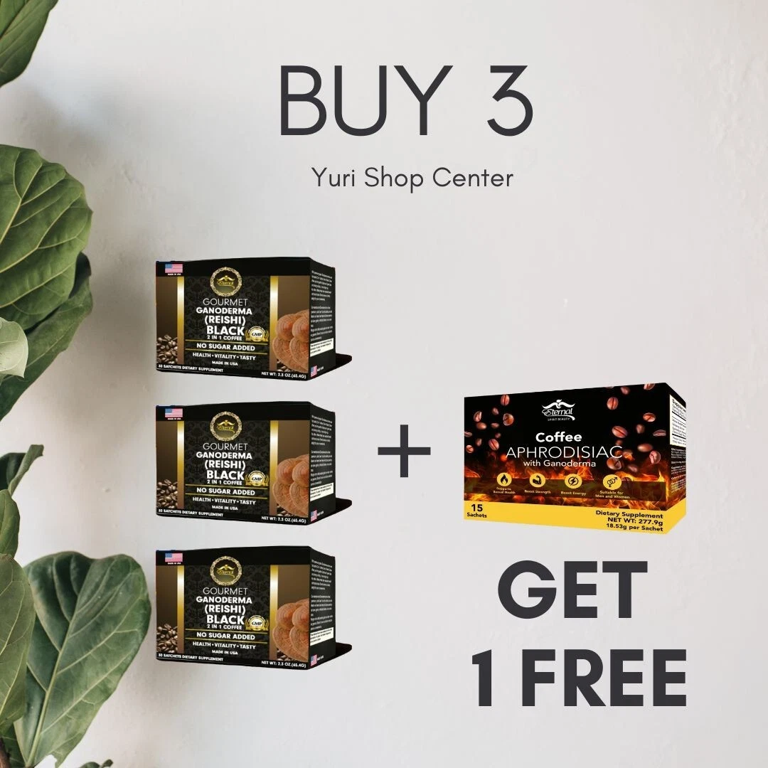 Eternal Gourmet Ganoderma black coffee or Cafe 4 in 1 Free Ship