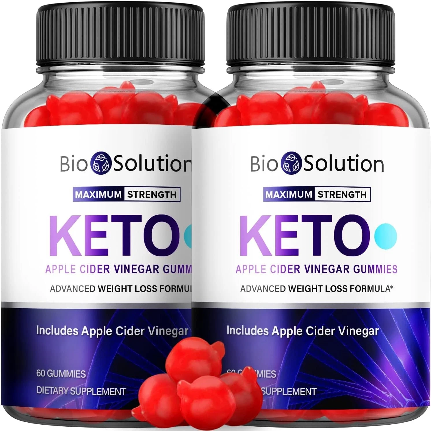 2 Pack - Biosolution Keto ACV Gummies - Vegan, Weight Loss Supplement - 120 Gums