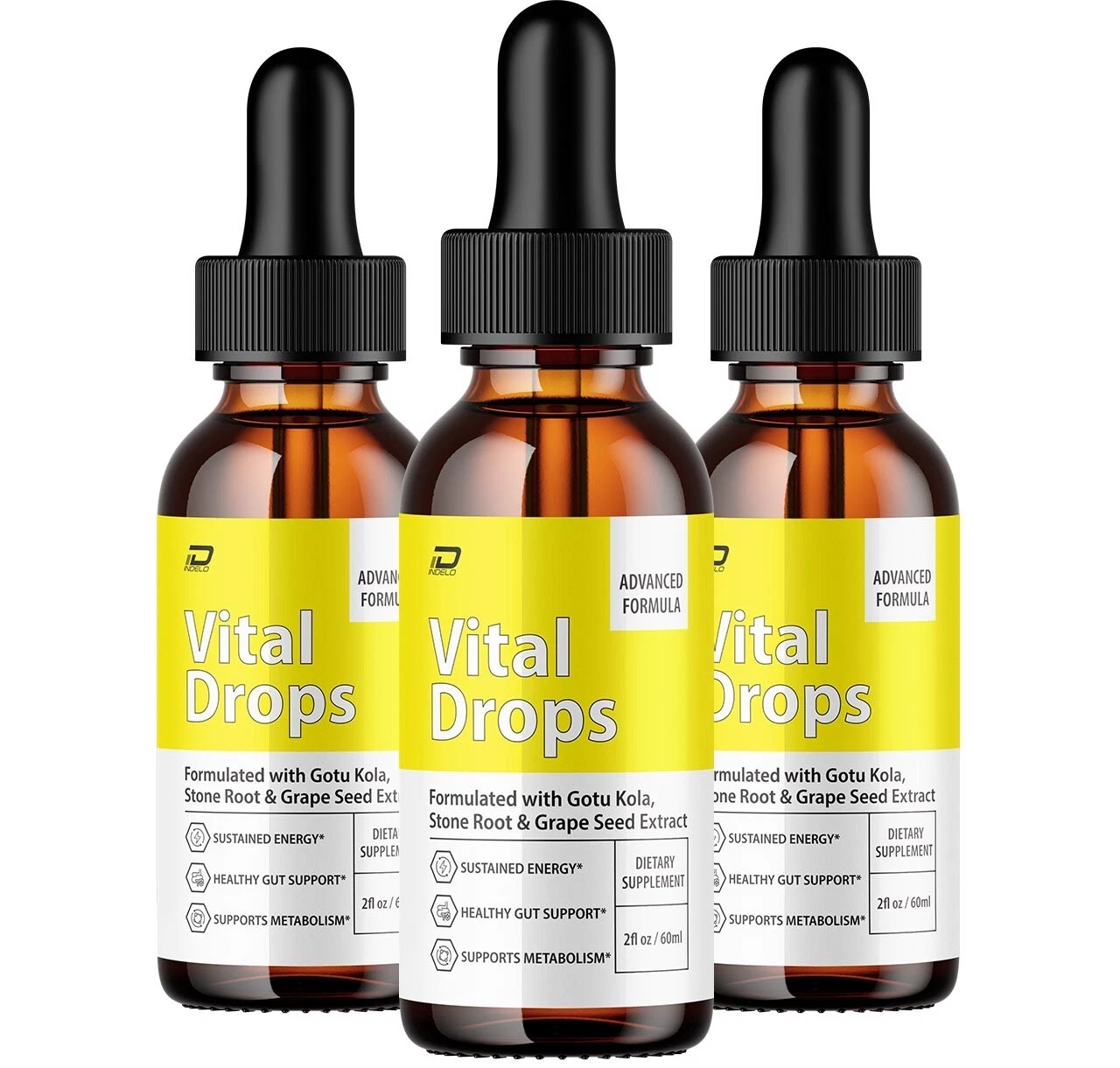 (3 Pack) Vital Drops Healthy Formula - VitalDrops All Natural Healthy Levels