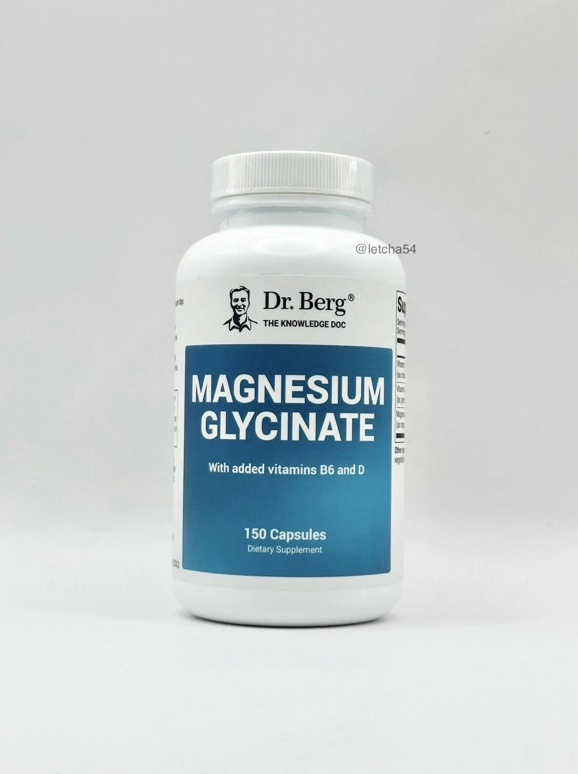 Dr. Berg Magnesium Glycinate with Added B6 and D (150 Capsules) New