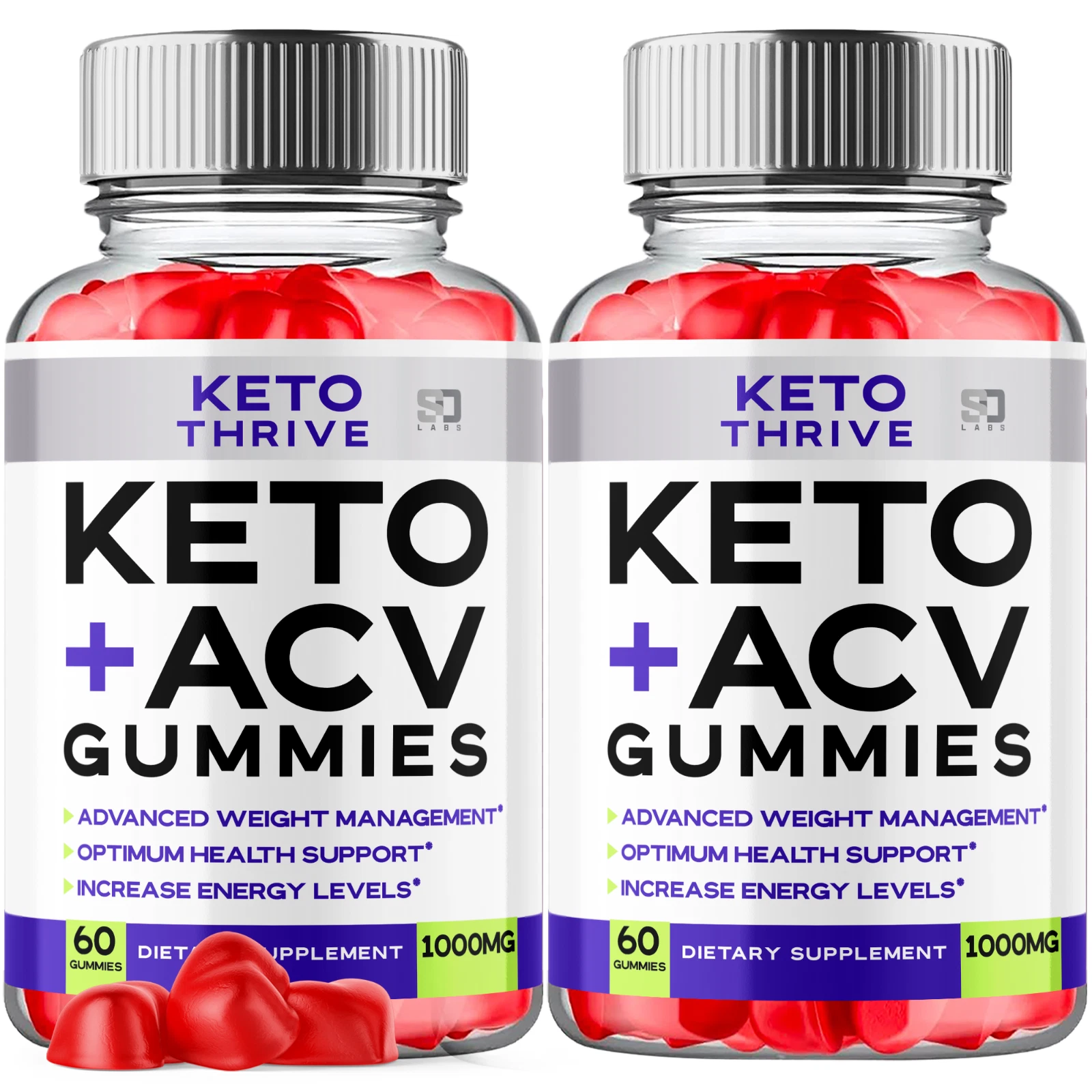(2 Pack) Keto Thrive Keto Gummies, Ketothrive ACV Keto Weight Loss (120 Gummies)