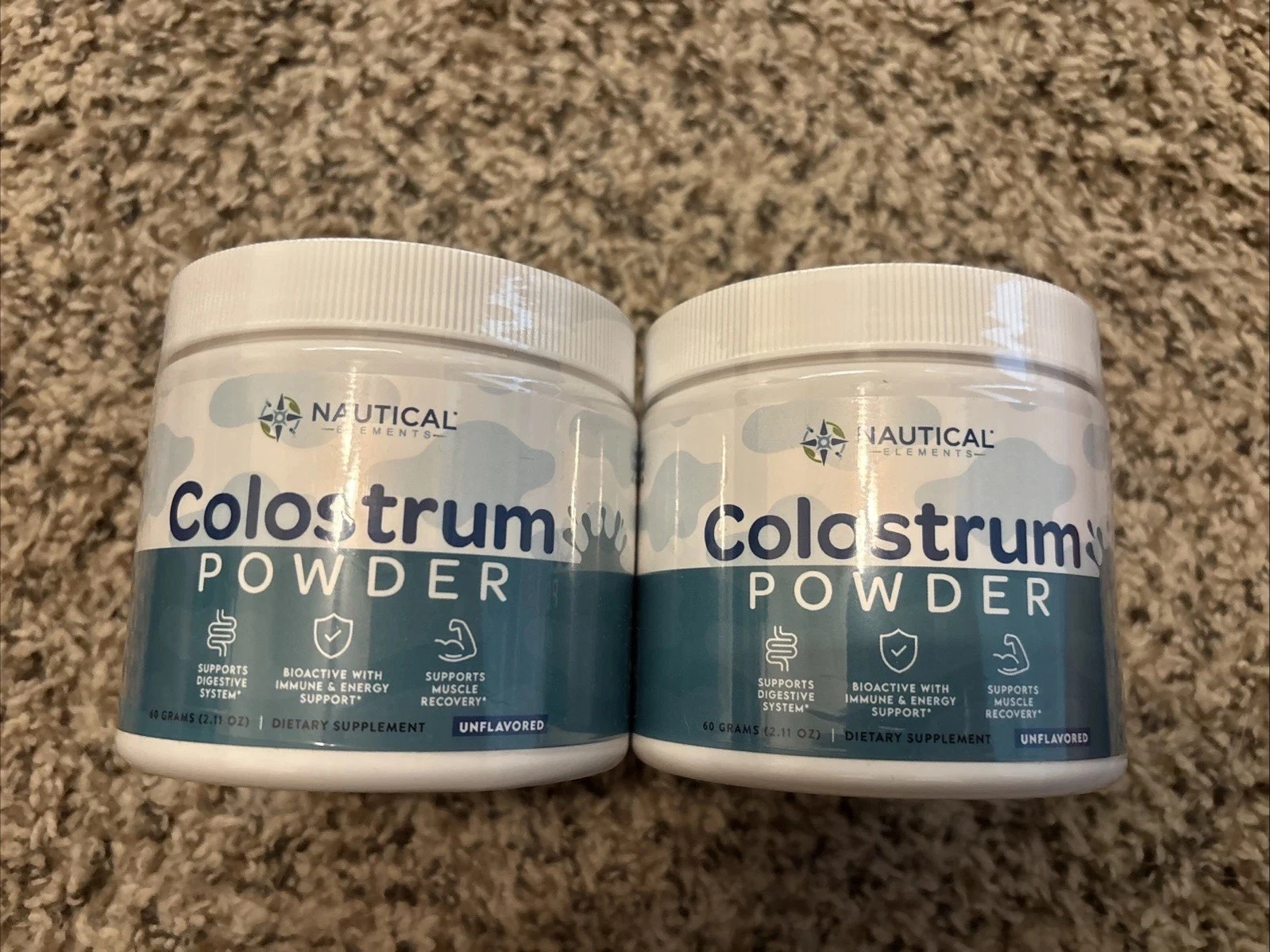 2 Nautical Elements Pure Colostrum Powder 60g, 40% IgG, Unflavored (30 Servings)