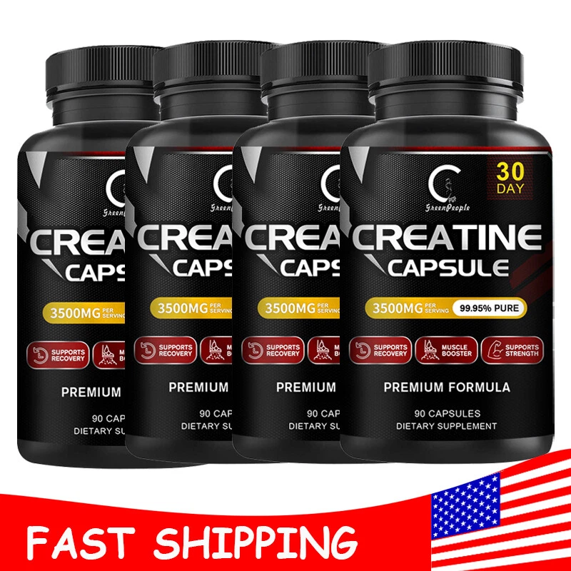 3500mg Creatine Monohydrate Capsules - Bodybuilding Muscle Growth - 90 Pills