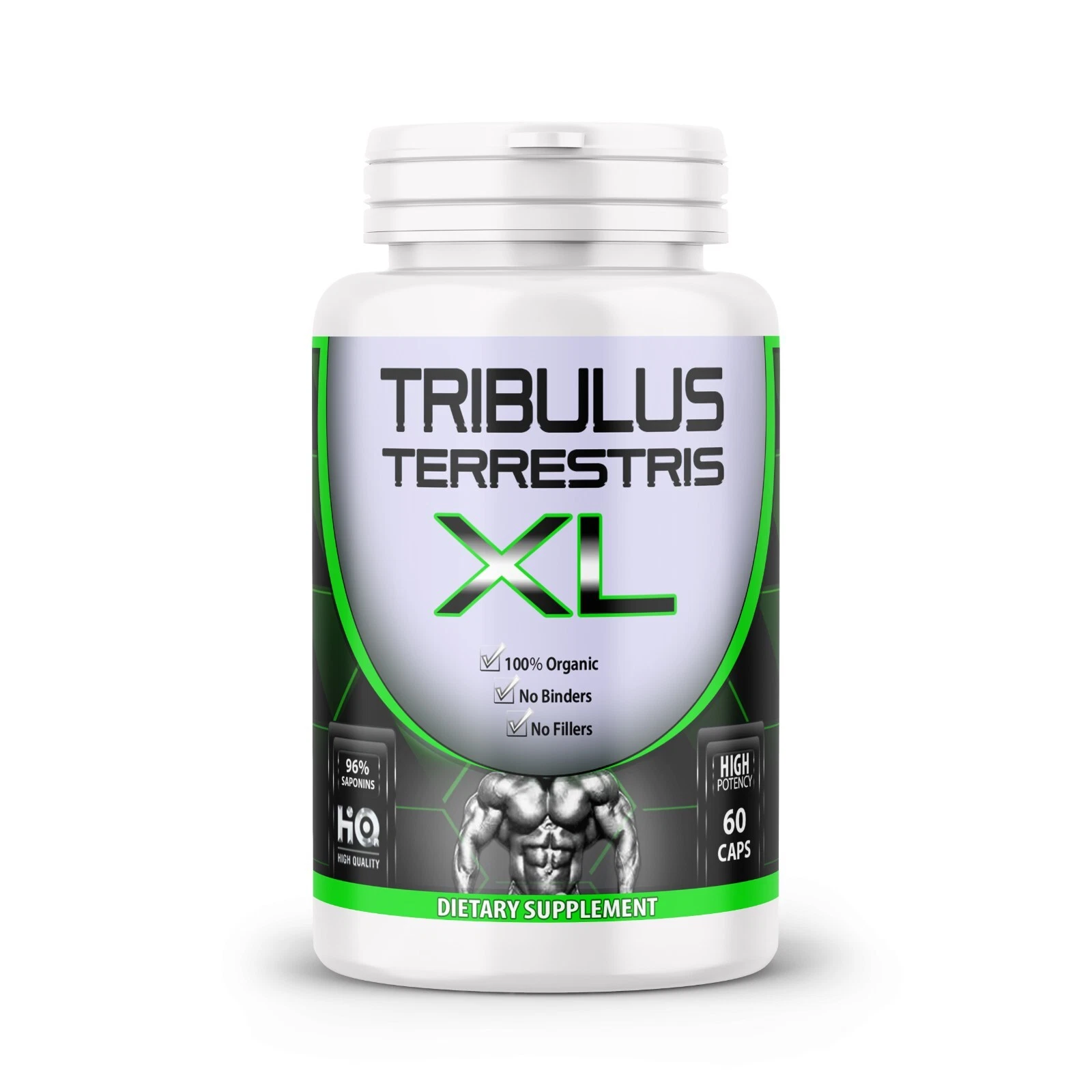 Pure Tribulus Terrestris Extract W/ 96% Saponins 60 Capsules, No Filler, Non-GMO