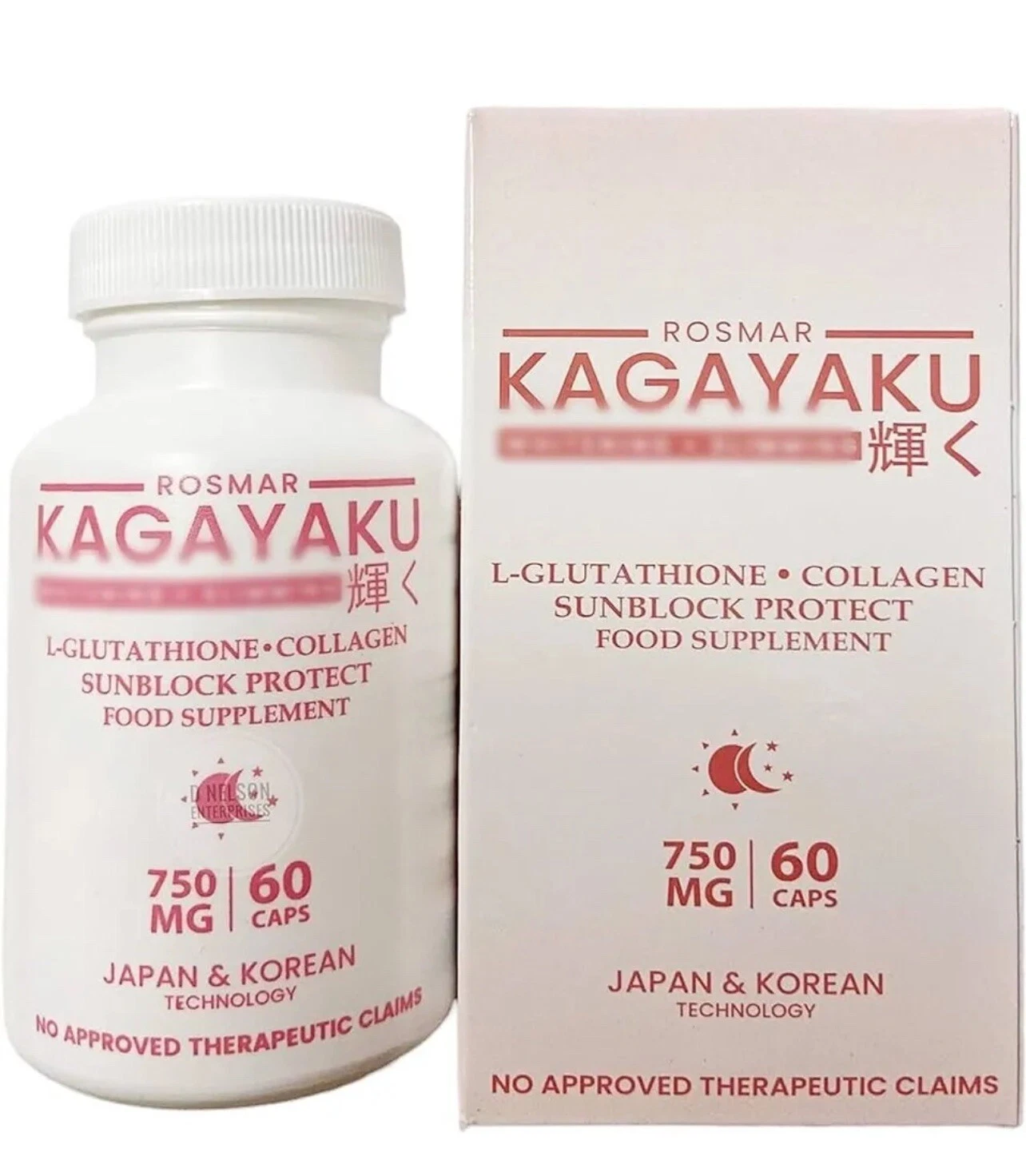 ROSMAR KAGAYAKU Glutathione & Collagen 750mg, 60 Capsules