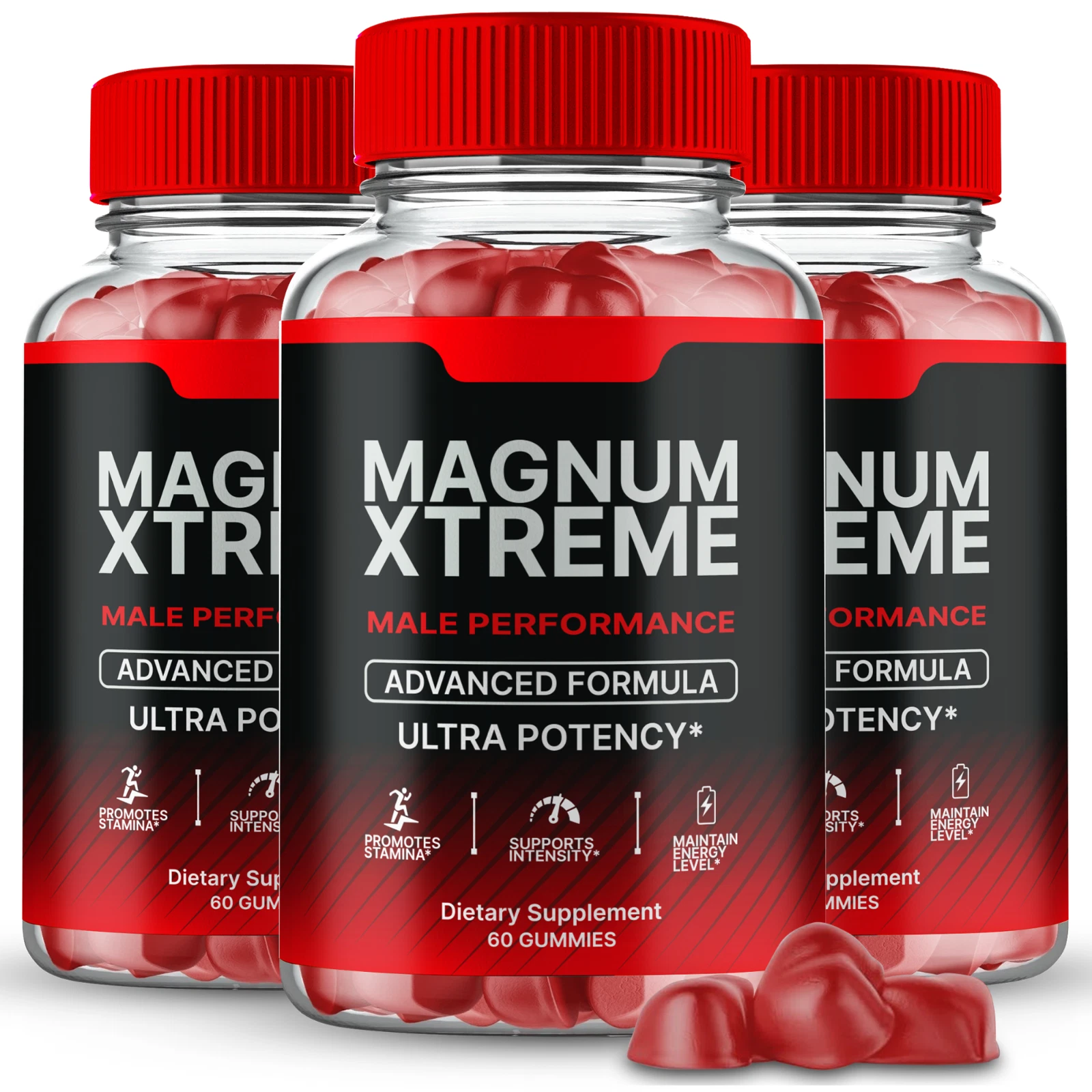 (3 Pack) Magnum Xtreme Men ed Gummies, MagnumXtreme Male Energy Support Gummies