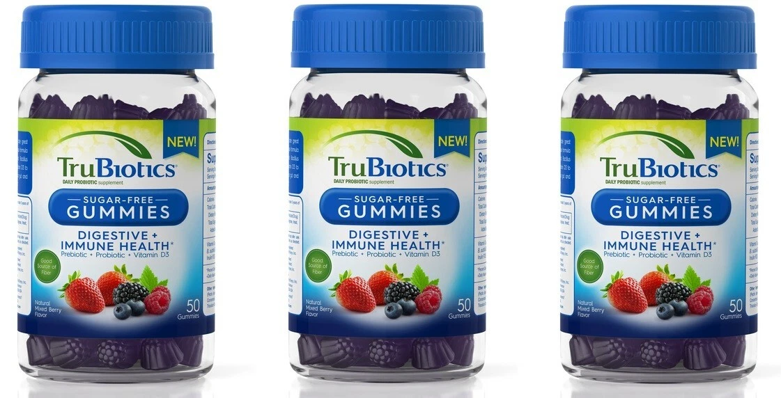 트루바이오틱스 소화 + 면역 건강 S / F 구미 50ct (3 팩)