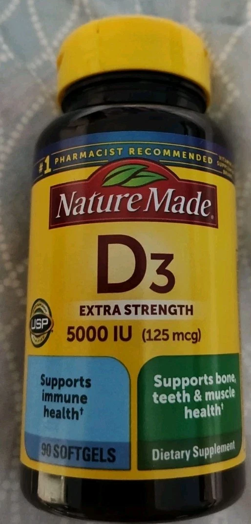 Nature Made Extra Strength D3 5,000 Iu (125 mcg) 90 Sgels