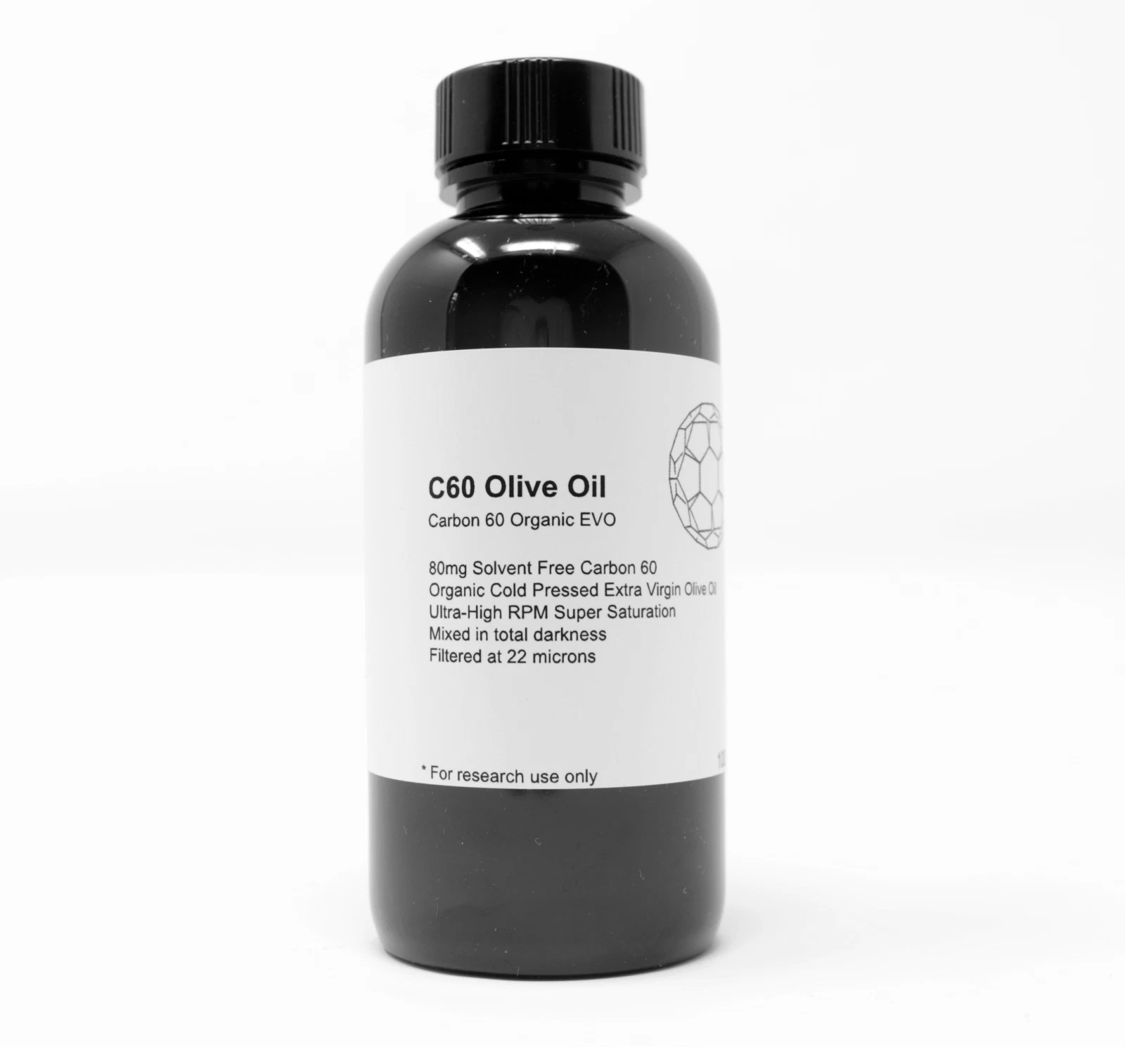 C60 Olive Oil - 80mg 99.95% Carbon 60 Fullerene Solvent Free 100ml