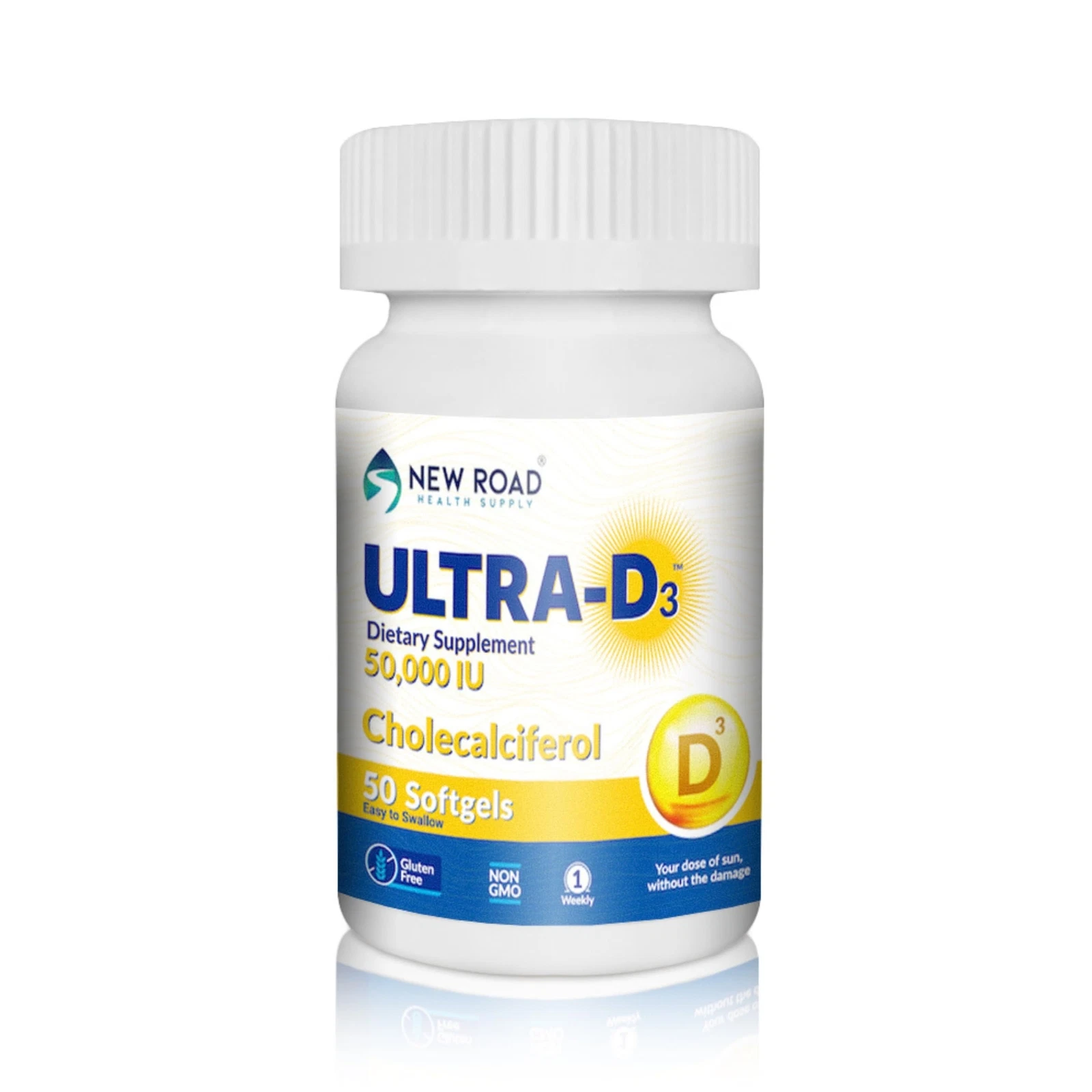 ULTRA-D3 New Road Health Supply - Vitamin D 50000 IU Once Weekly Dose Easy to...