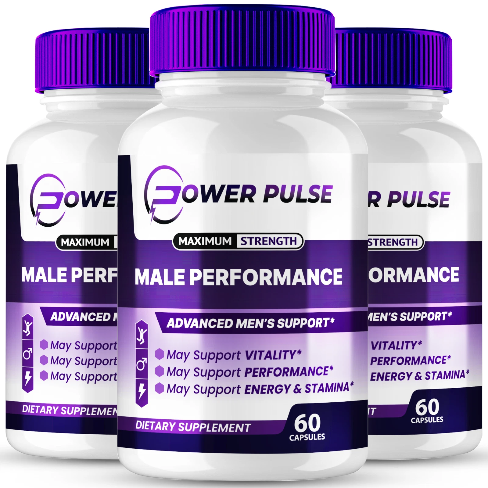 (3 Pack) Power Pulse Men Capsules, Extra Strength Male Vitality Advanced Formula