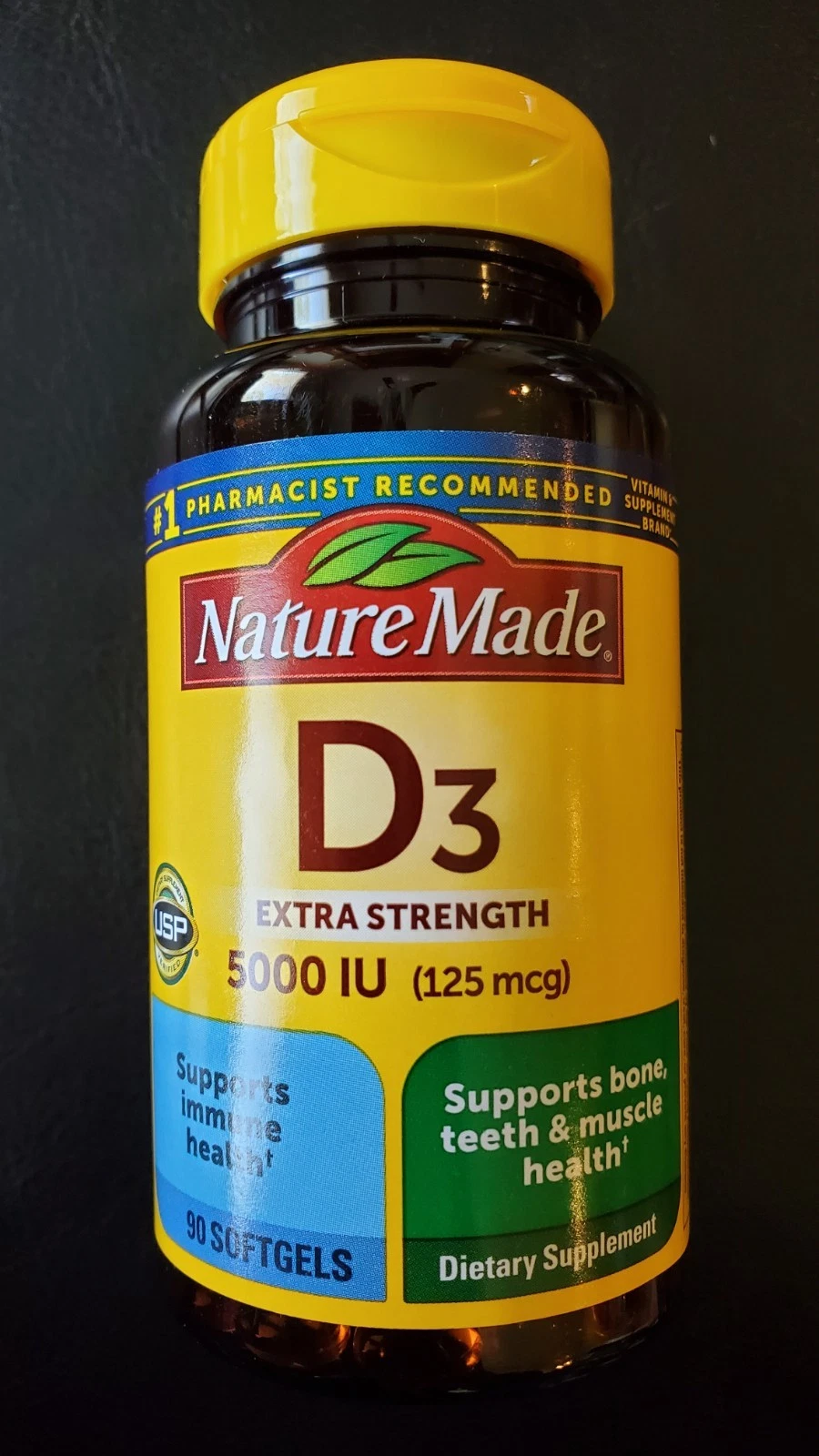 Nature Made - Vitamin D3 5000 IU(125mcg) Extra Strength 90 Count Exp 01/2026