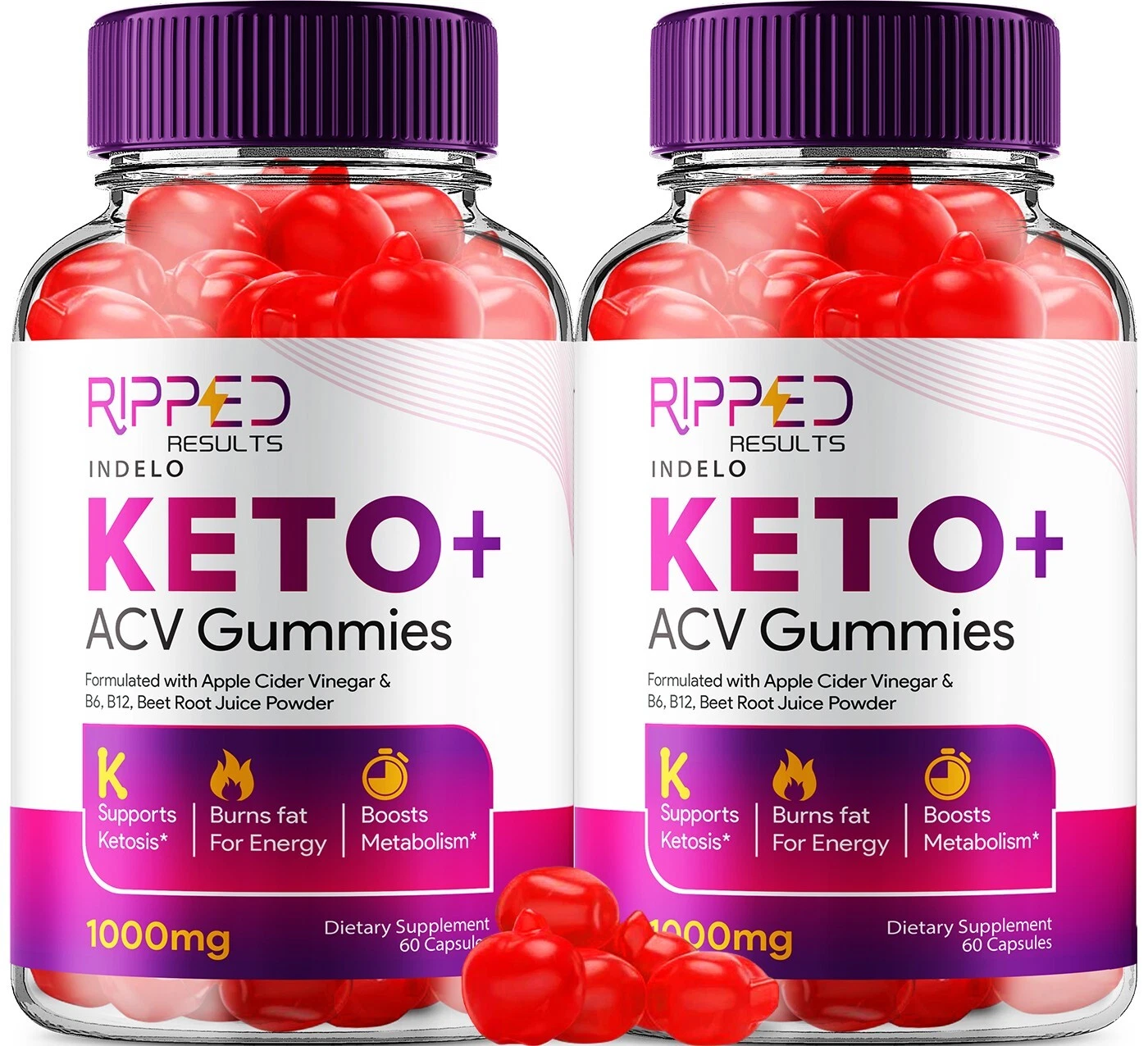 (2 Pack) Ripped Results Keto ACV Gummies Supplement-RippedResults 1000MG