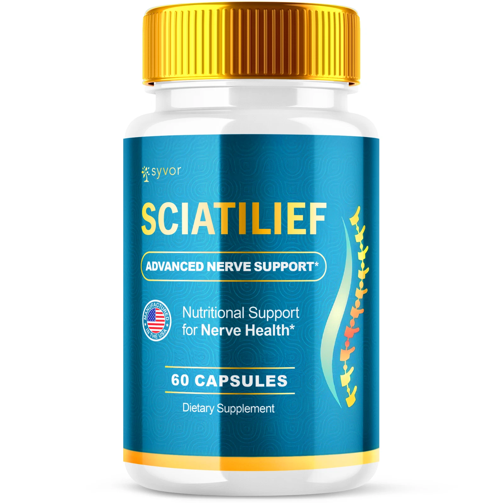 Sciatilief Advanced Nerve Support Formula Maximum Strength Vitamin 60 Capsules