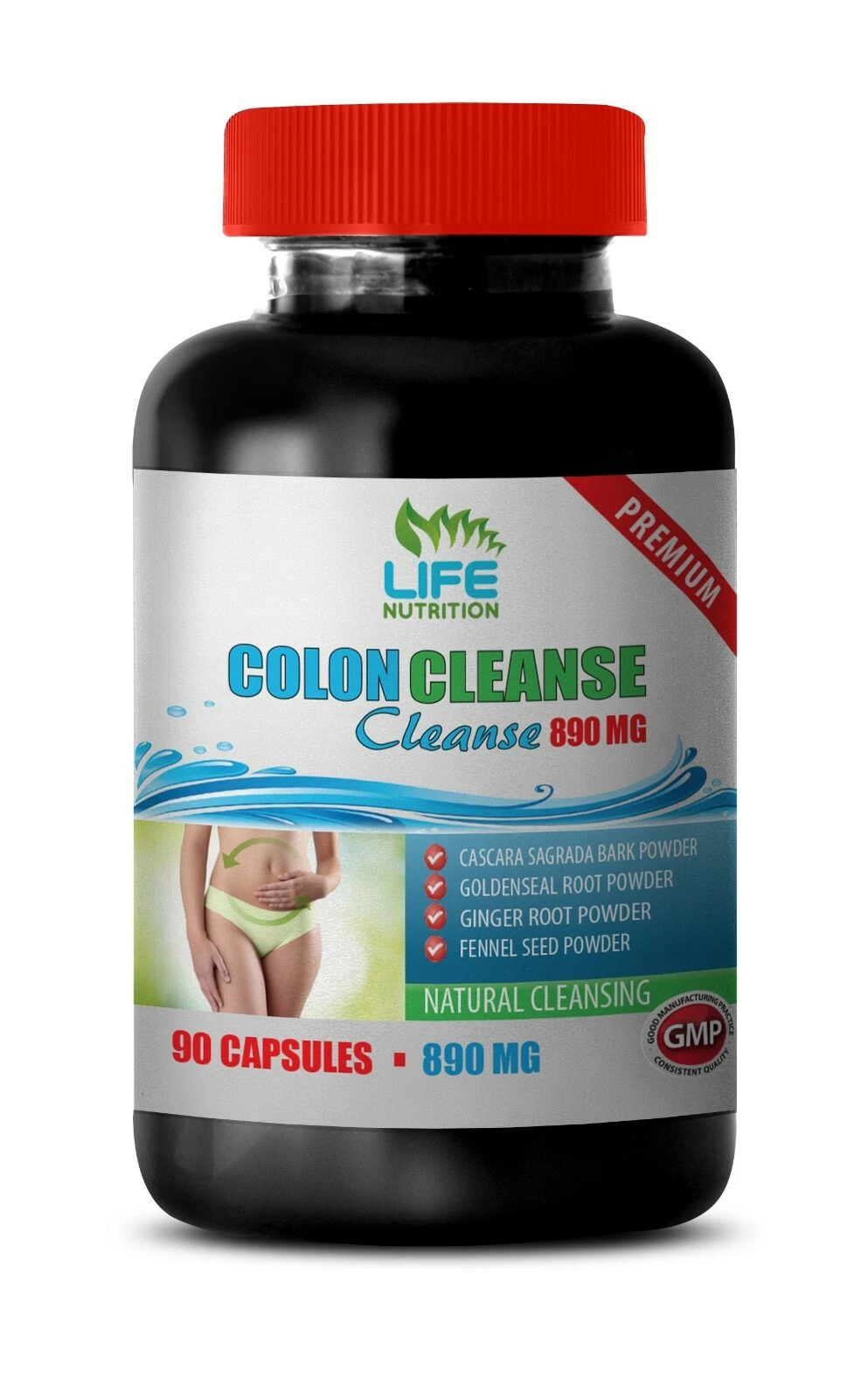 natural cleanse and detox - COLON CLEANSE COMPLEX 890mg - digestive health 1B