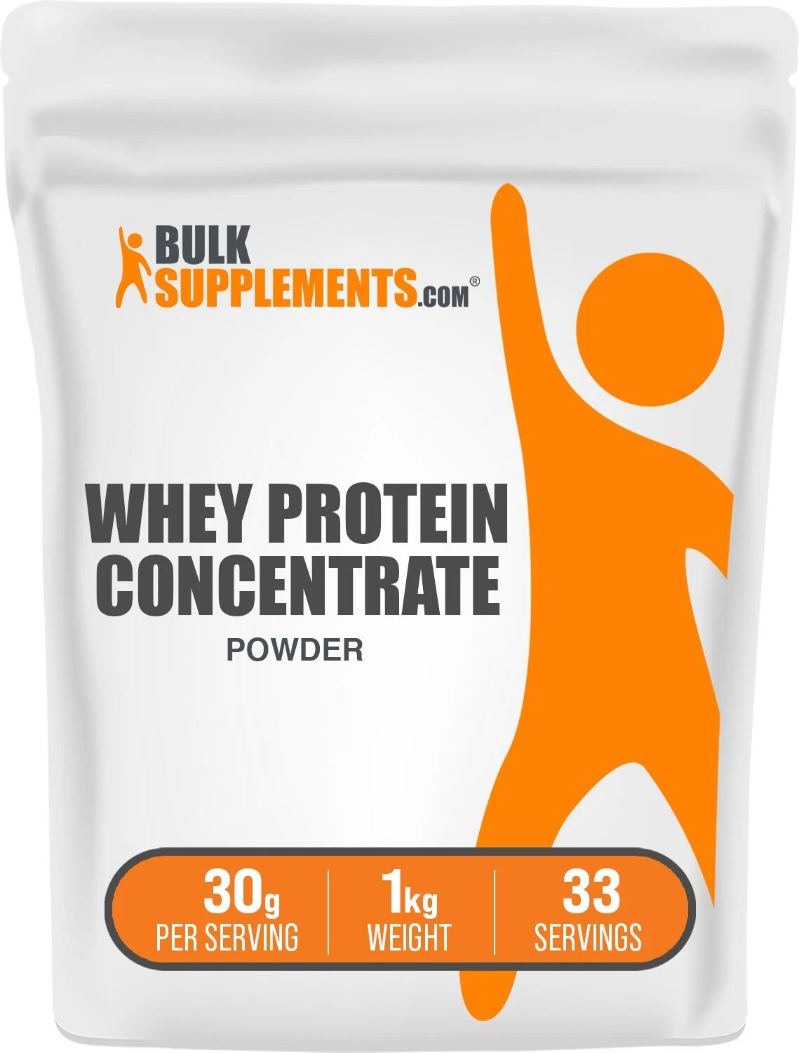 BulkSupplements Whey Protein Concentrate Powder 80% 1kg - 30g Per Serving