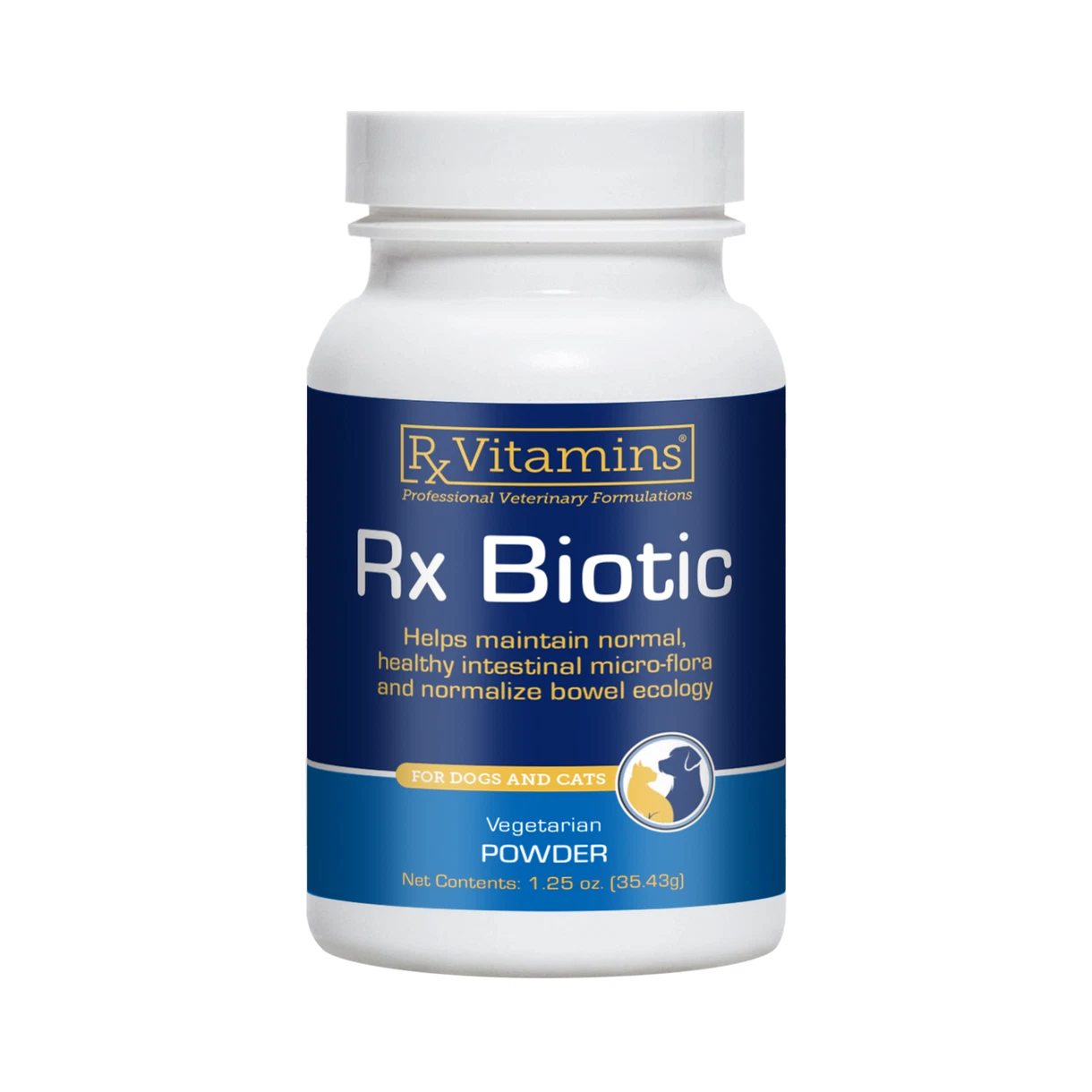 Rx Vitamins Rx Biotic 1.25 Oz Hypoallergenic Vegetarian Powder for Dogs and Cats
