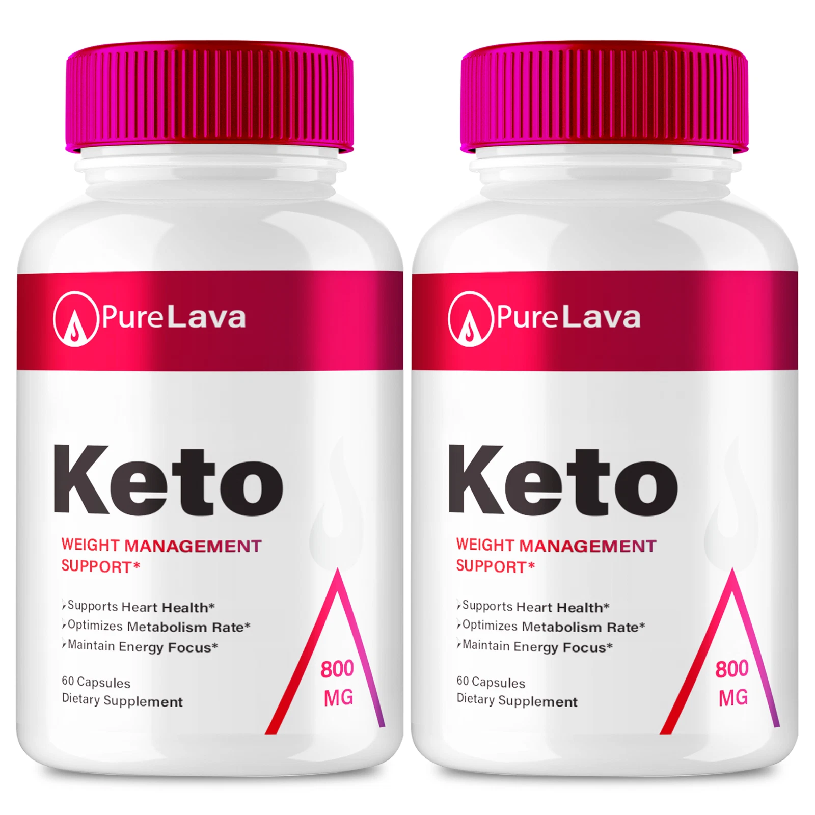(2 Pack) Pure Lava Keto, Weight Loss & Fat Burning Pills for Women & Men