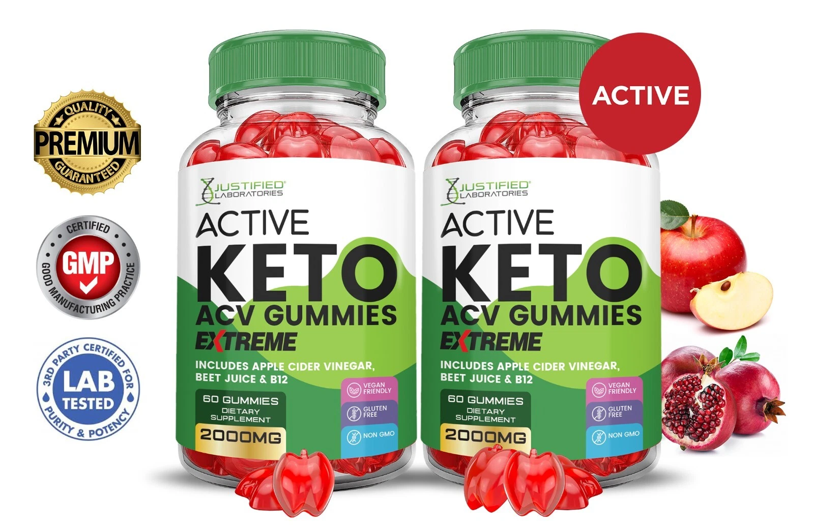 Active Keto Extreme ACV Gummies 2000MG Apple Cider Vinegar 120