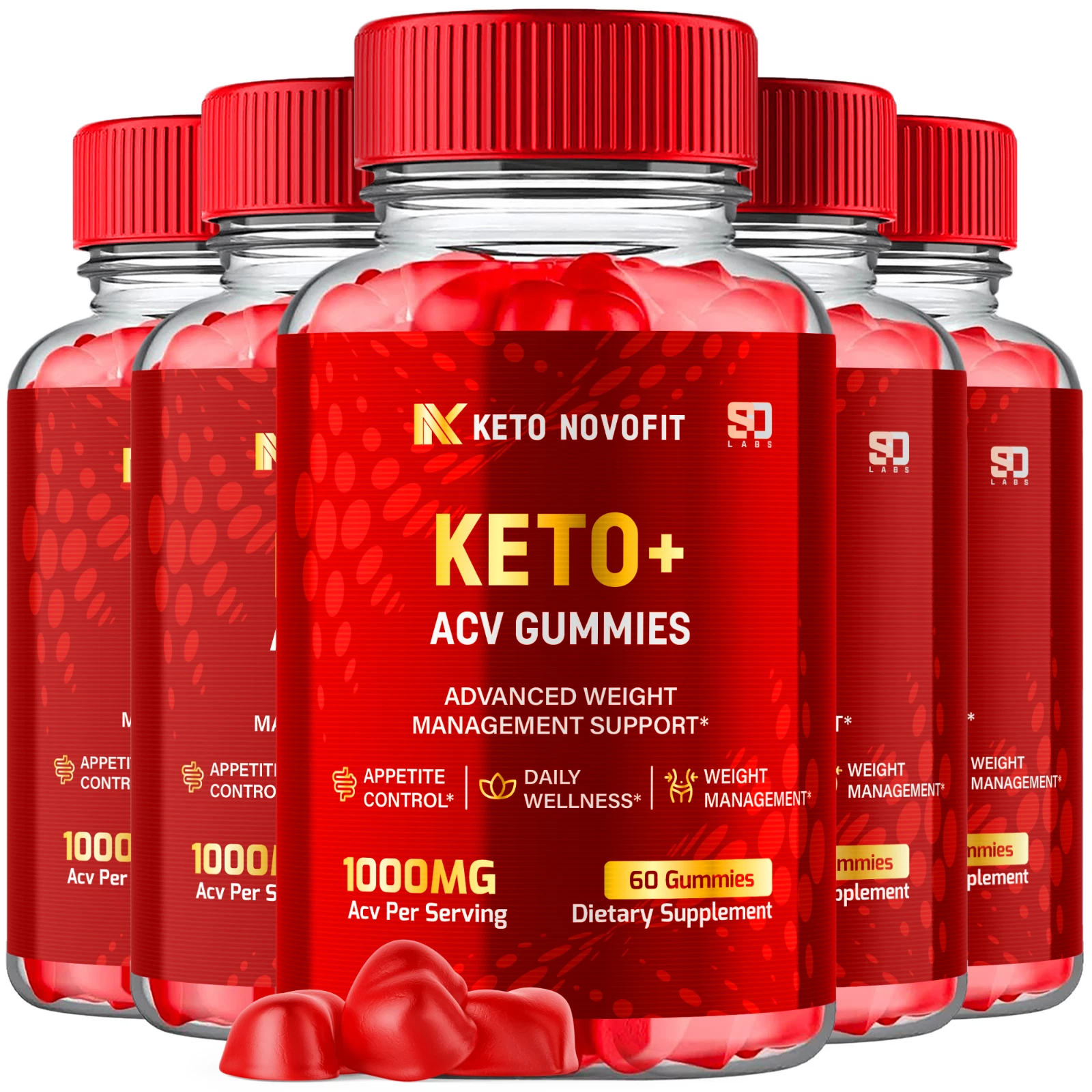 (5 Pack) Keto Novofit ACV, Keto Novofit ACV Gummies Weight Loss (300 Gummies)