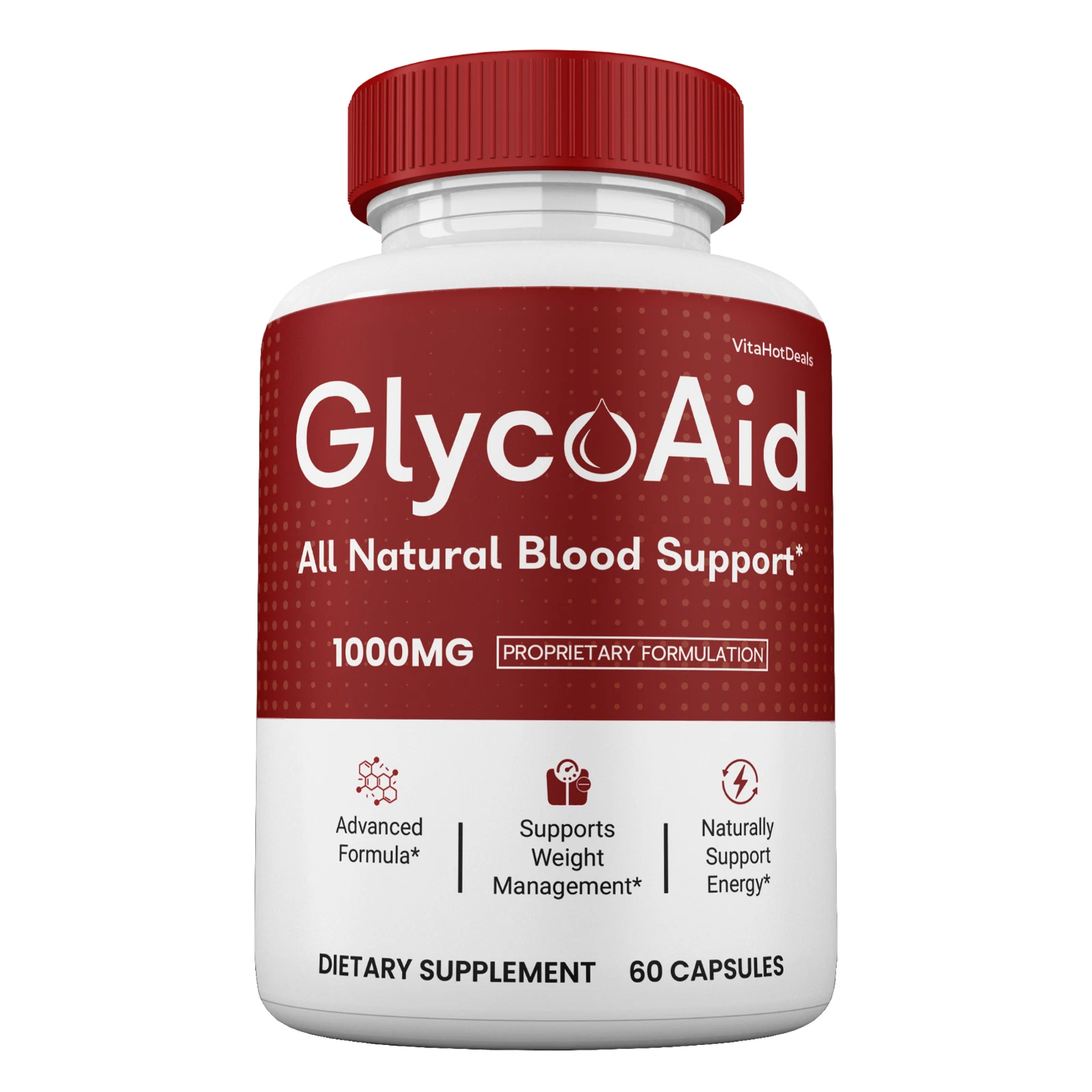 GlycoAid Glycogen Capsules, Glyco Aid Pills Blood Support Supplement (1 pack)