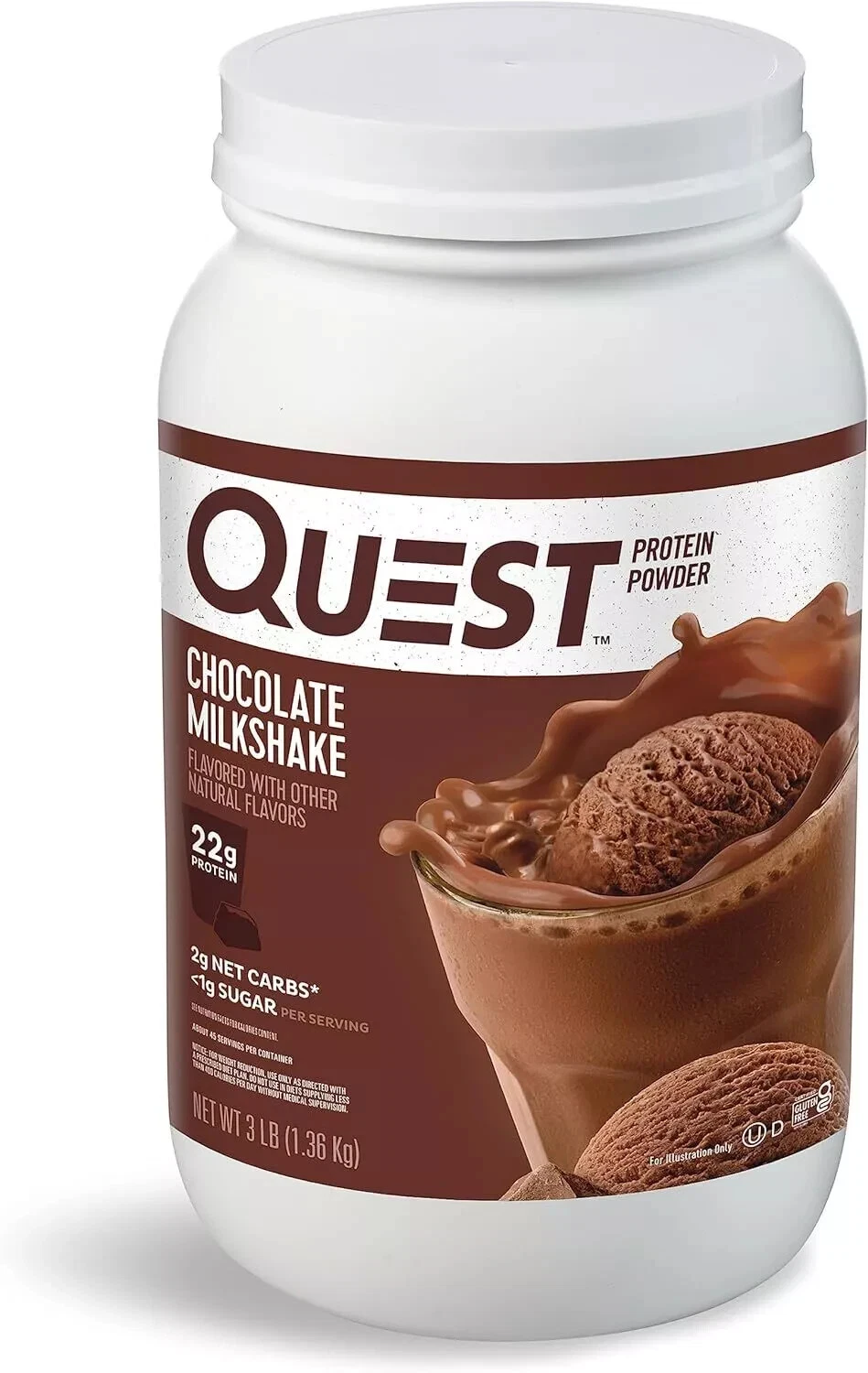 Quest Nutrition Chocolate Milkshake Protein Powder 22g Protein 1g Sugar NEW