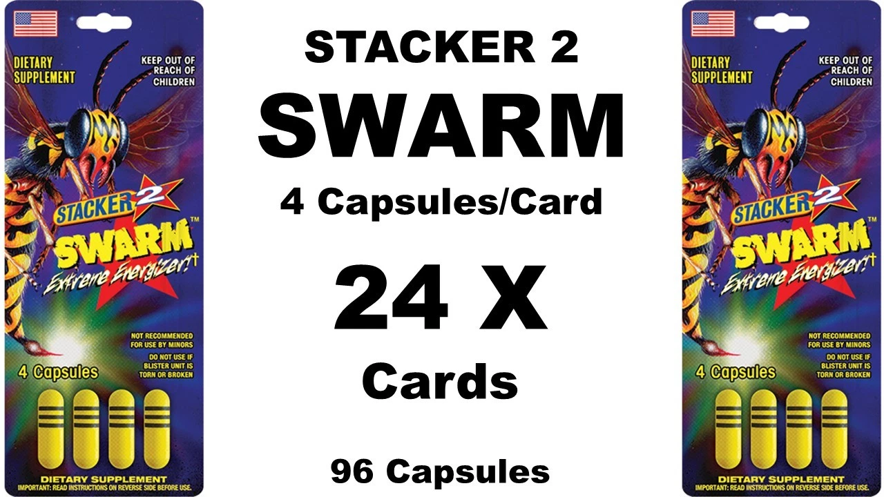 SWARM Extreme Energizer Weight Loss 4ct Card (Lot 24 X) = 96 Capsules