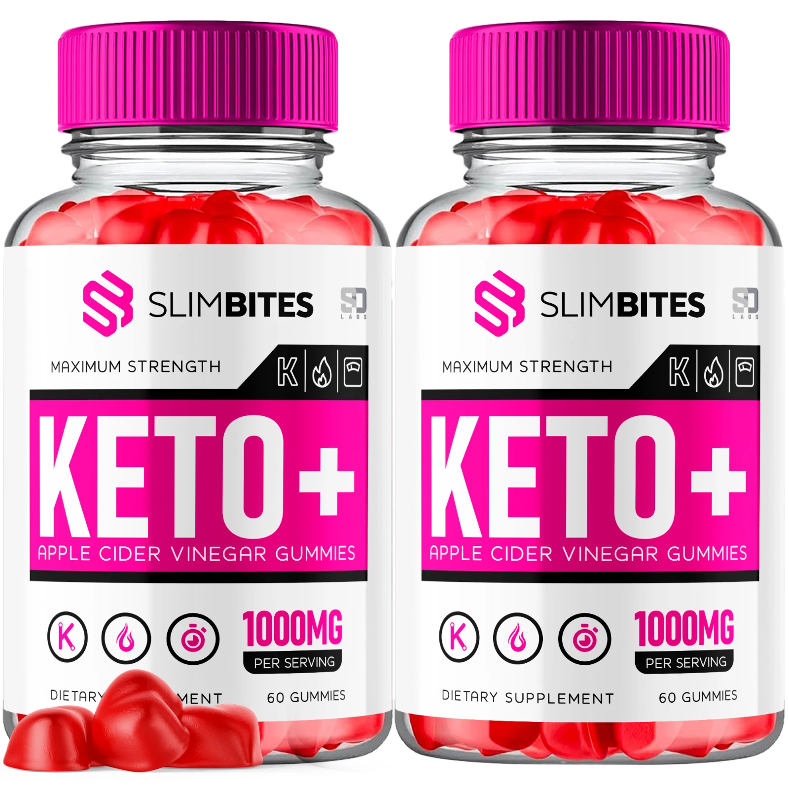 (2 Pack) Slim Bites Keto, Slim Bites Keto ACV Gummies Weight Loss (120 Gummies)