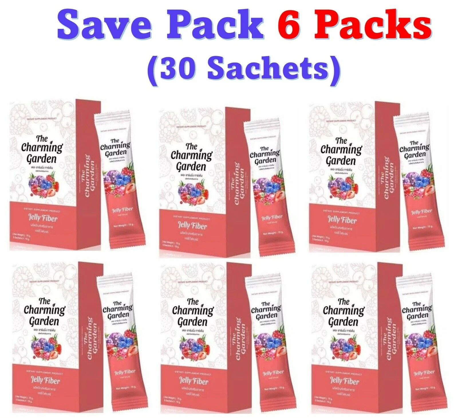 6x The Charming Garden Jelly Fiber Weight Loss Weight Control Reduce Belly Diet