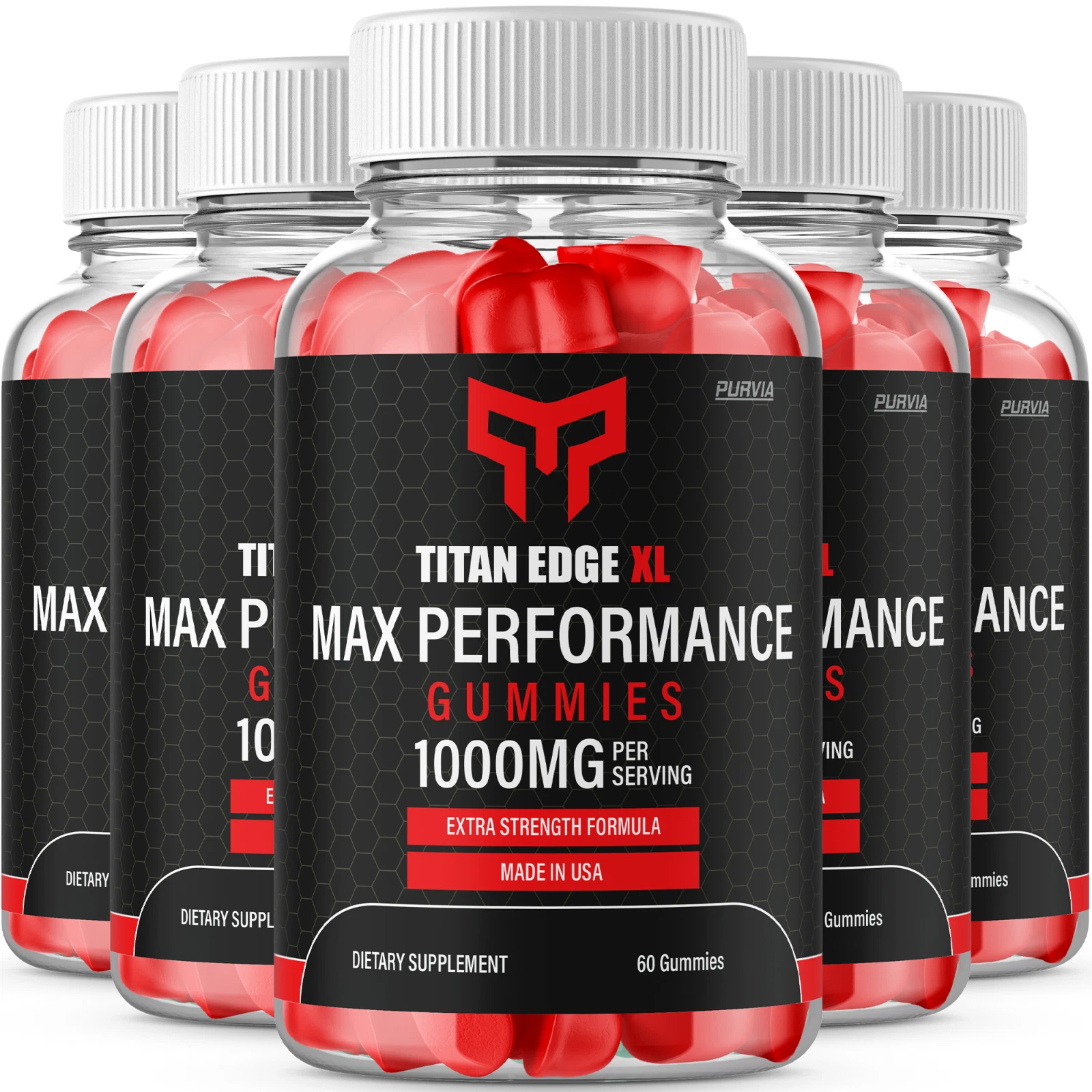 (5 Pack) Titan Edge XL Gummies Titanedge XL Supplement Male Enhancement ED