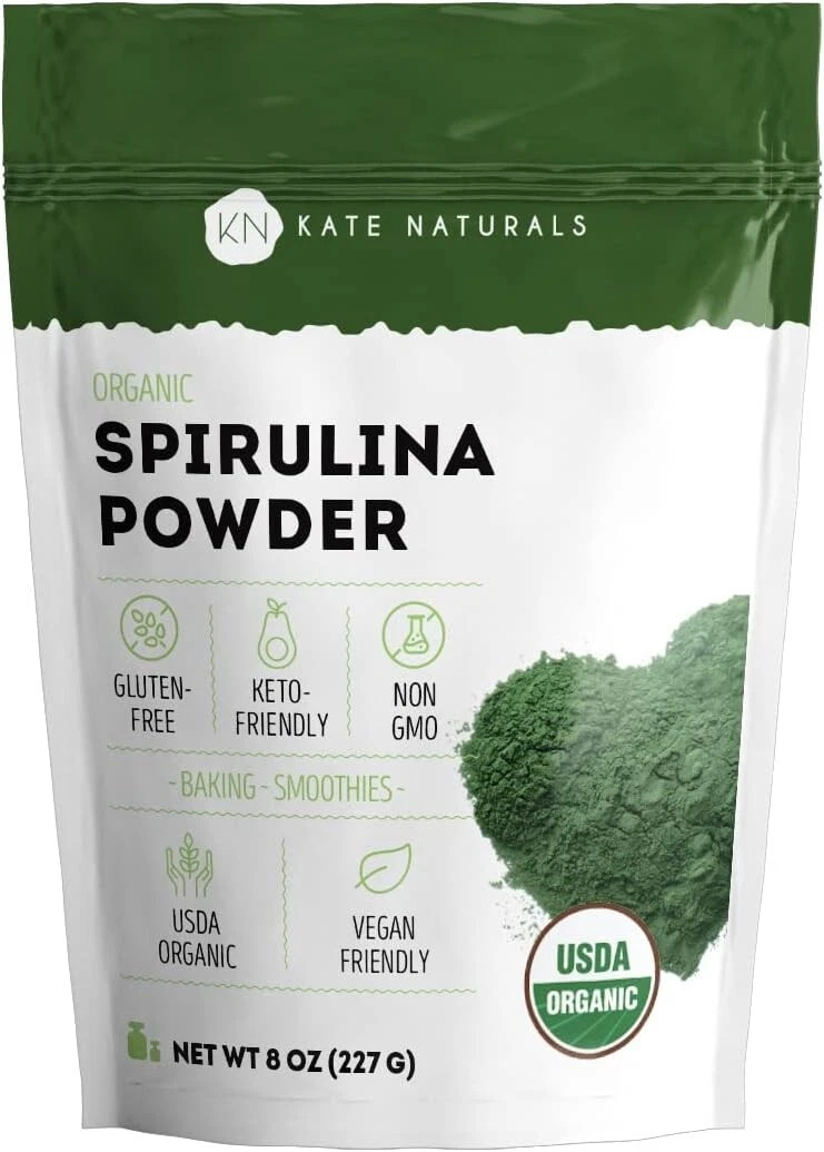 Kate Naturals Organic Spirulina Powder for Immune Support and Antioxidants...