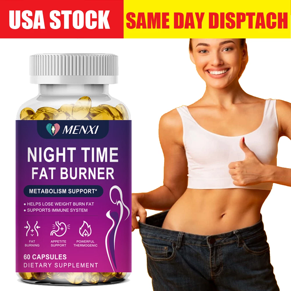 Night Time Fat Burner Weight Loss Capsules for Men & Women Appetite Suppressant