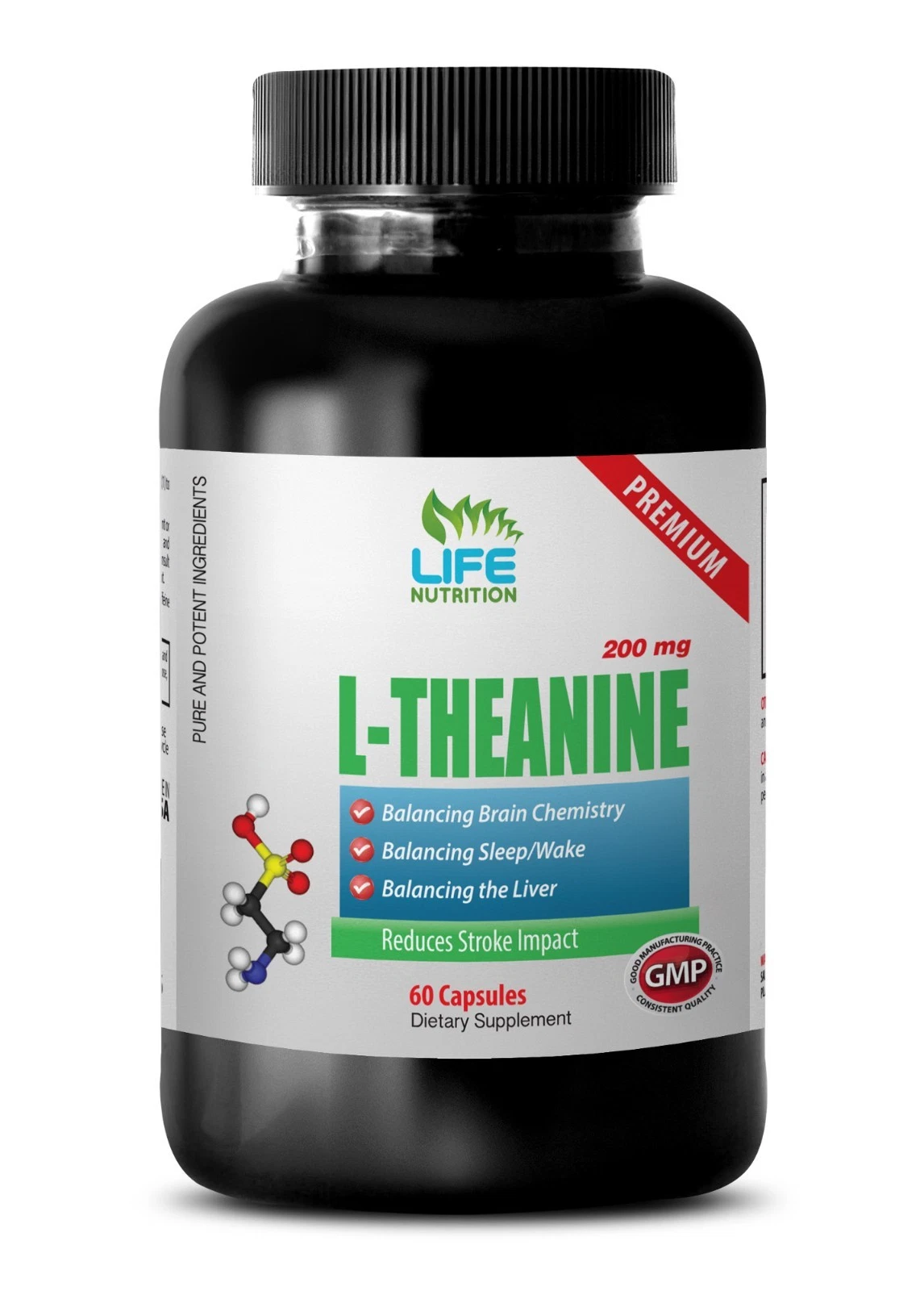 black tea amino acid - PREMIUM L-THEANINE 200mg 1B - theanine for stress