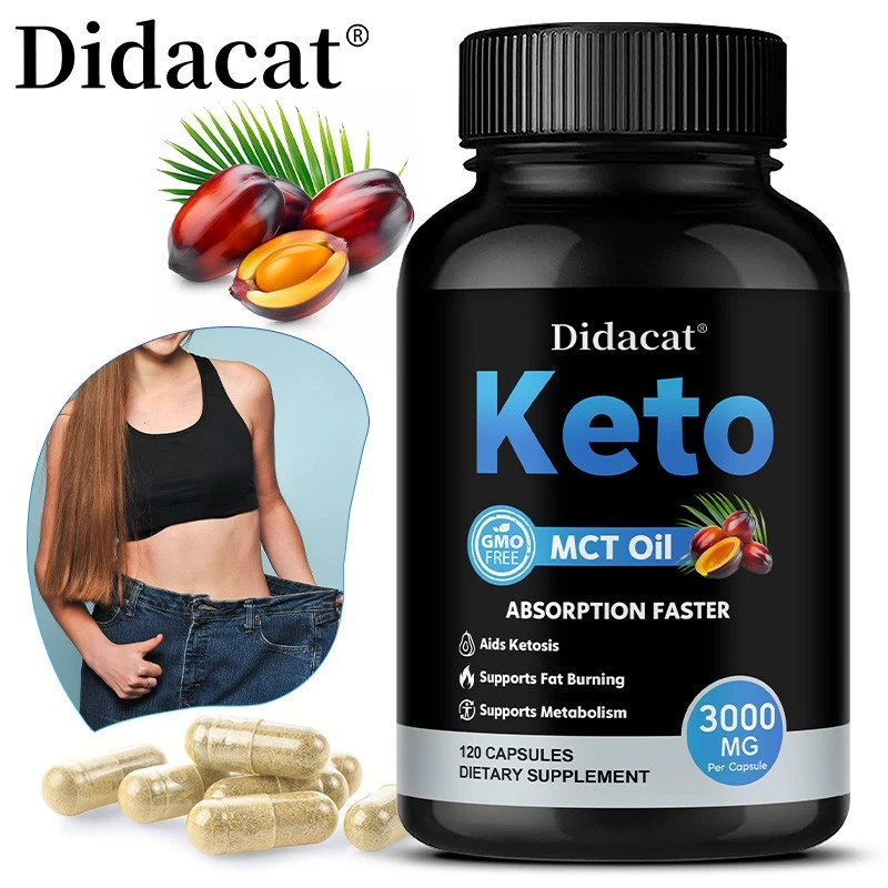 Keto MCT Oil 120 Softgels 3000mg Support Metabolism Weight Loss Gut Health