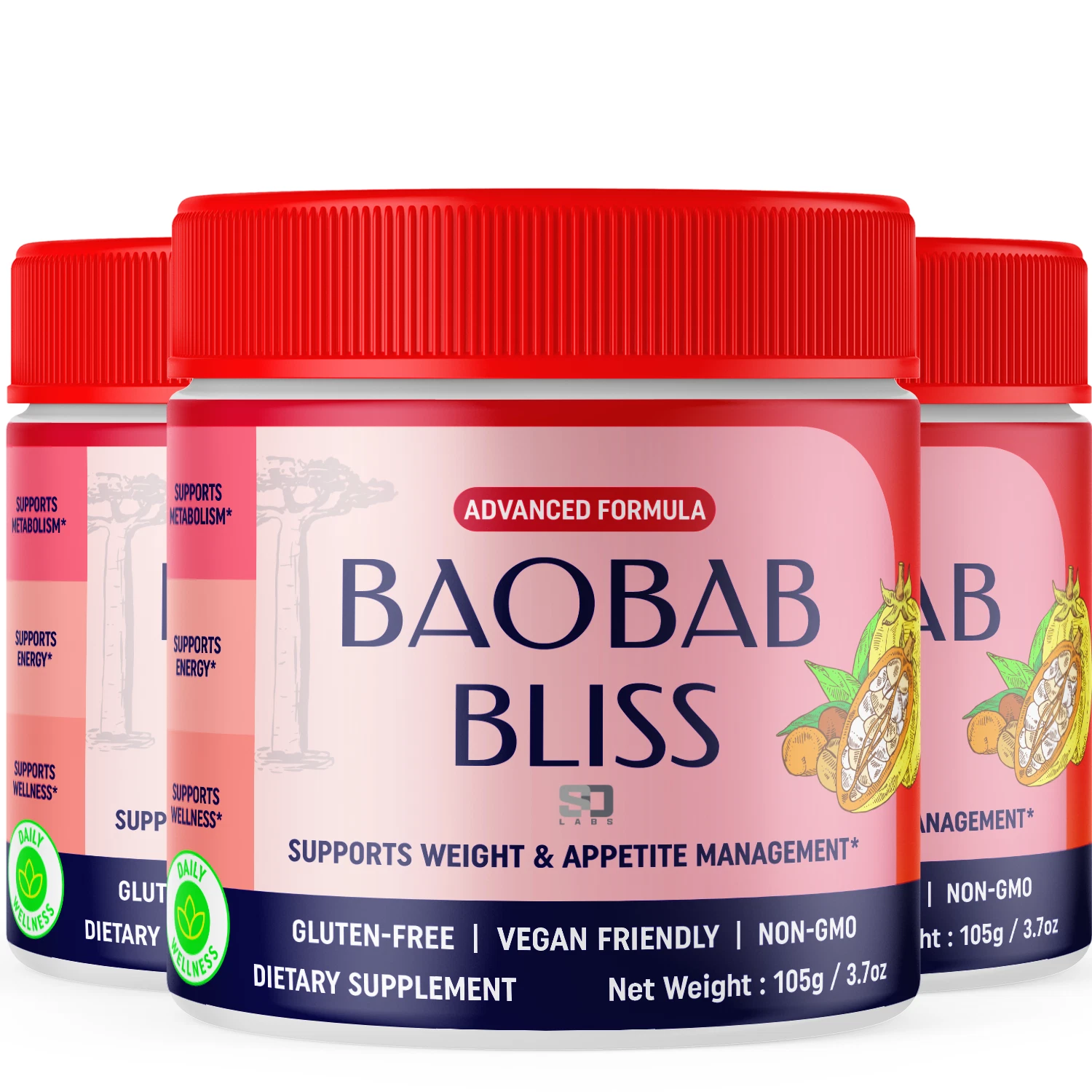 (3 Pack) Boabab Bliss Keto Powder - Support Weight Management & Healthy Body