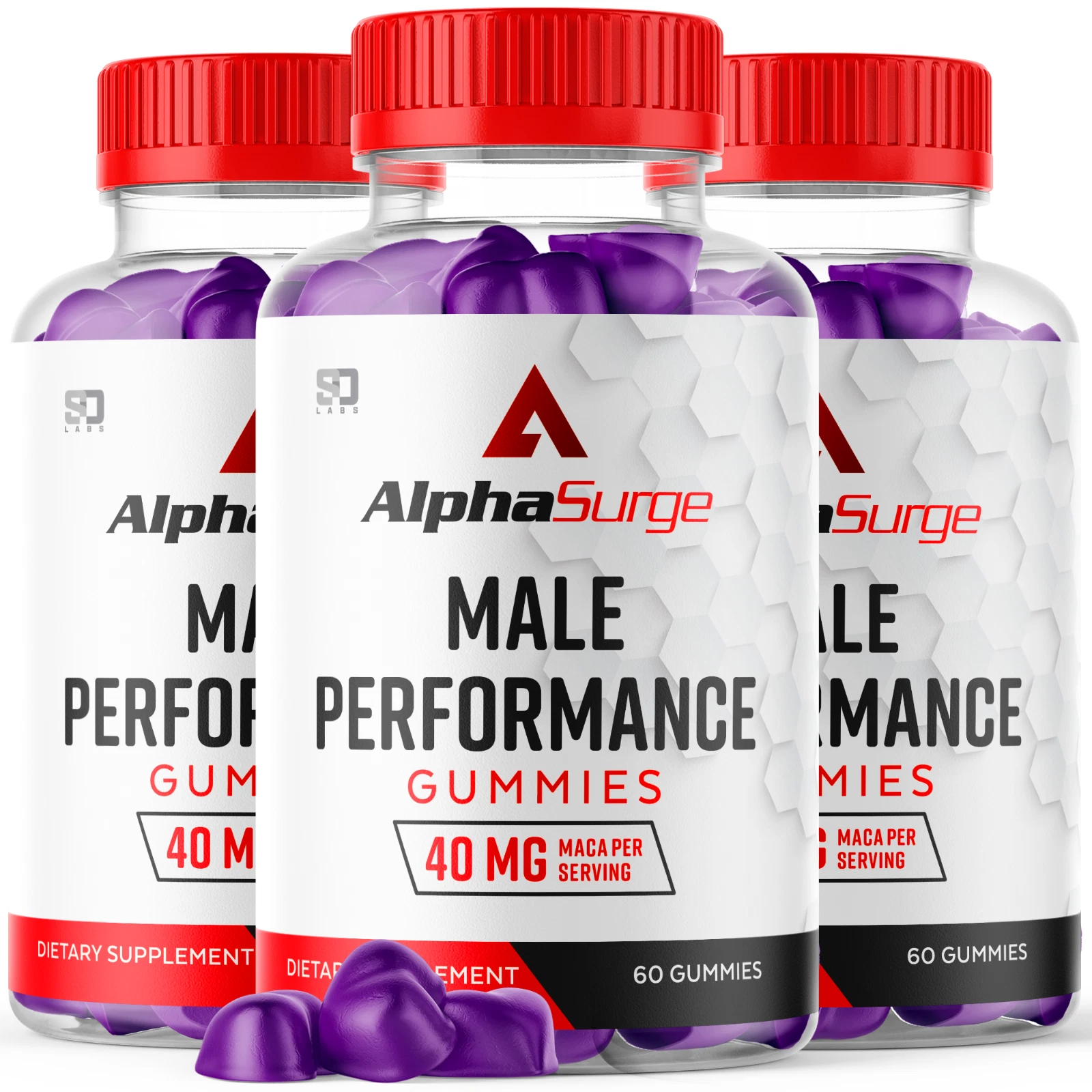 (3 Pack) Alpha Surge for Men, AlphaSurge Male Performance Support 180 Gummies
