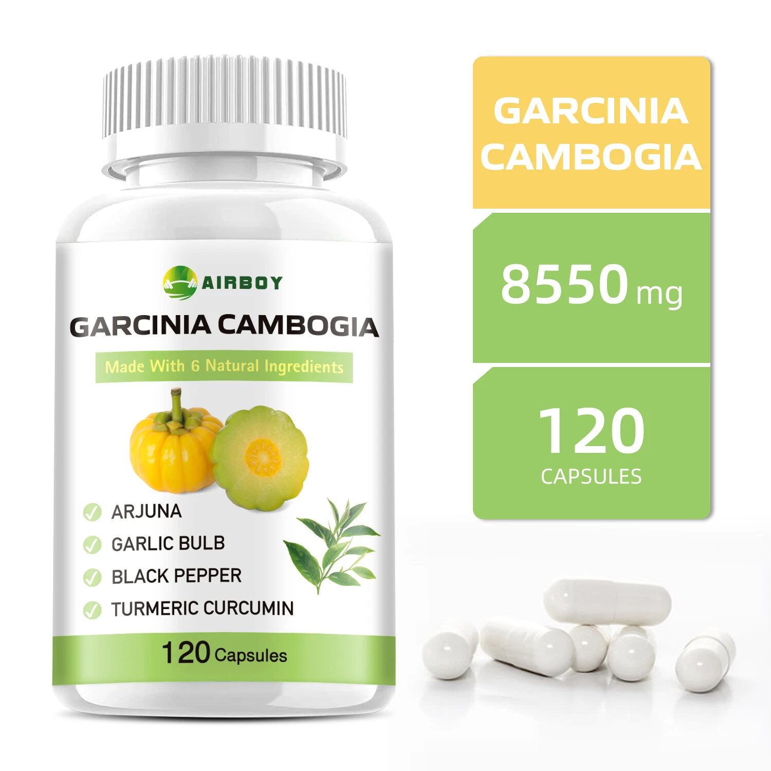 Garcinia Cambogia - Weight Loss and Burn Fat - with Green Tea & Garlic Bulb