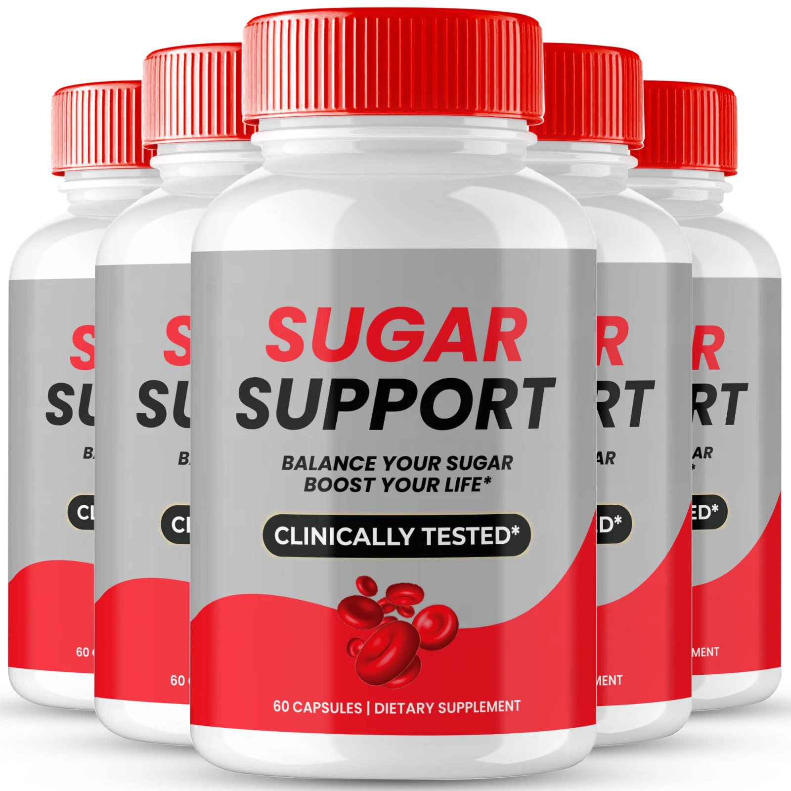 (5 Pack) Sugar Support Capsules - Blood Sugar Control Pills for Advanced Support