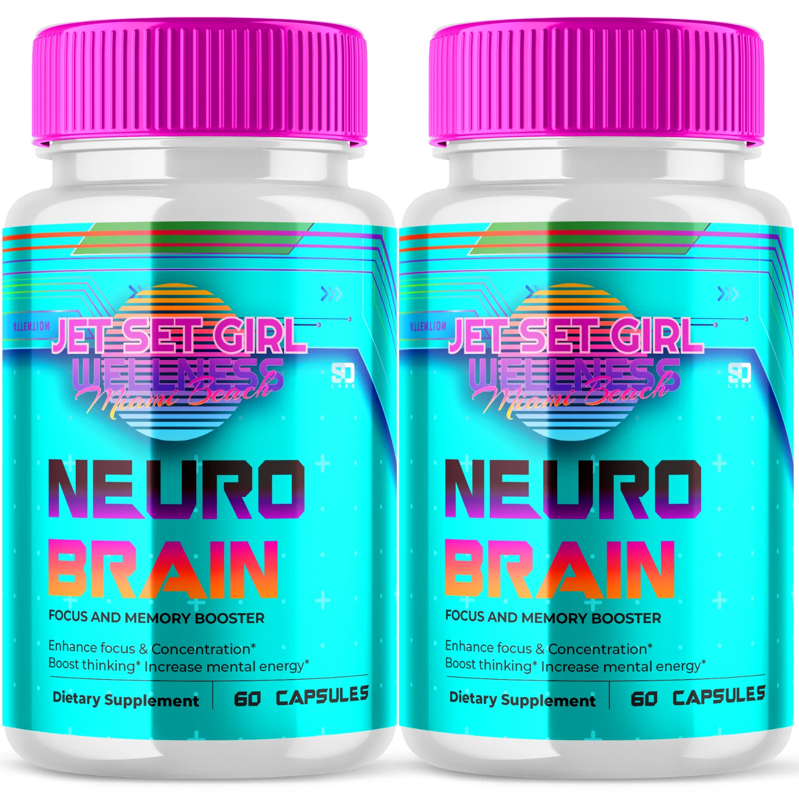Neuro Brain Support Mental Energy, Boosts Focus & Memory (2 Pack)