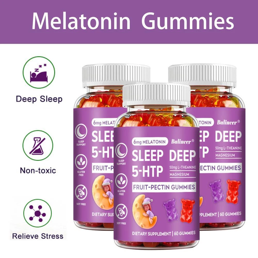 Deep Sleep 5-HTP Gummies Improve Sleep Quality Support Healthy Reduce Stress