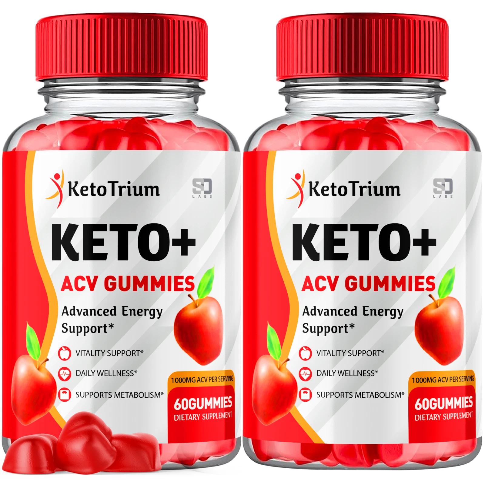 Keto Trium ACV Gummies - Control Appetite and Weight Management (2 Pack)