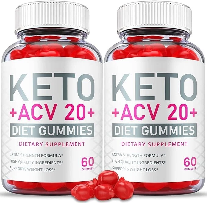Keto ACV 20+ Gummies Support Weight Loss Dietary Supplement (120 Gummies) 2-Pack