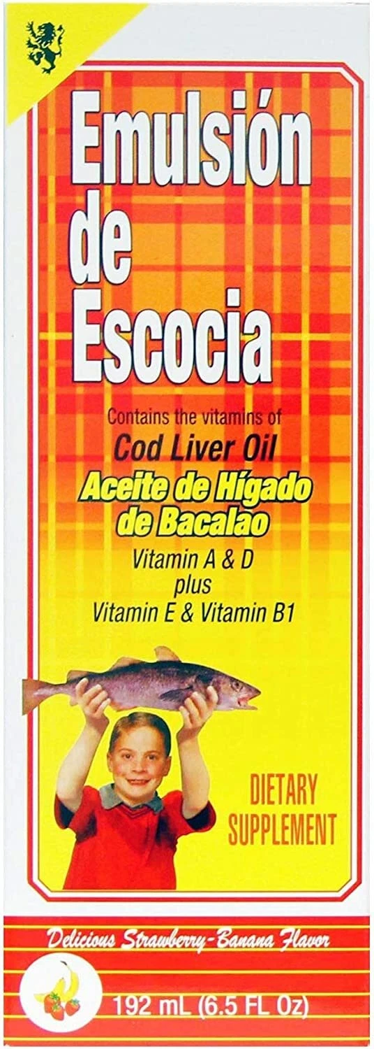 Emulsion De Escocia Dietary Supplement Liquid Strawberry & Banana Flavor 6.5 Oz