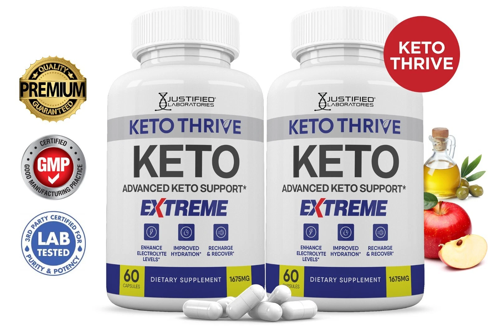 Keto Thrive ACV Extreme Pills 1675MG Stronger Thn Gummys Keto Support 2 Pack