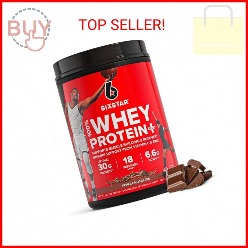 Six Star Whey Protein Powder Plus - Muscle Building & Recovery Formula with Whey