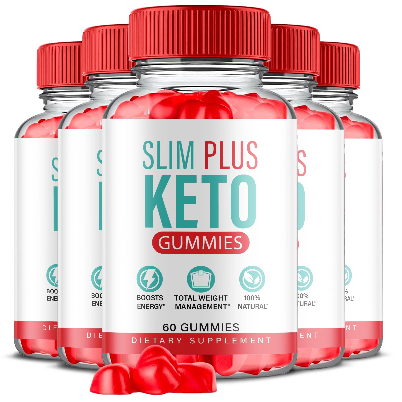 (5 Pack) Slim Plus Keto Gummies, Slim Plus Keto ACV Weight Loss (300 Gummies)