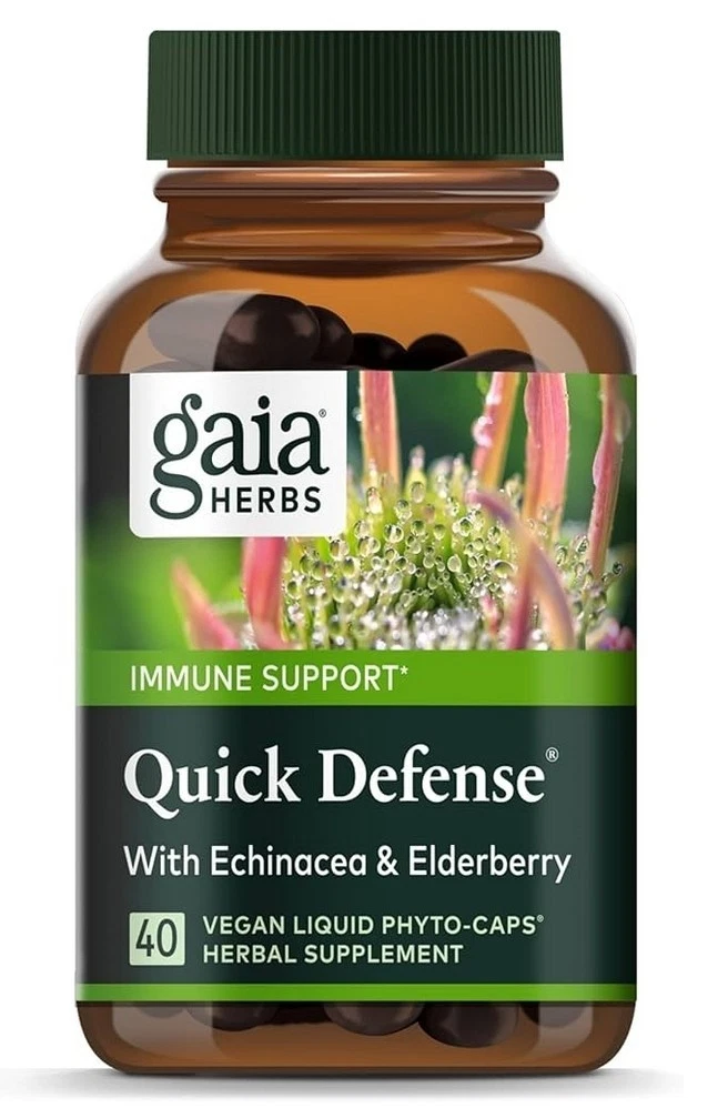 Gaia Herbs Quick Defense - Fast-Acting Immune Support Supplement - 40 Vegan Caps