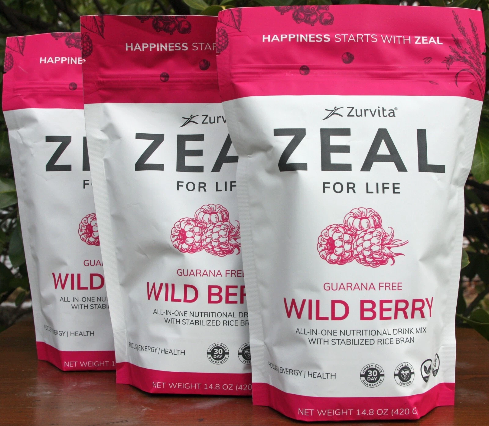 *3-Pack* Zurvita Zeal 30-Day Wellness Bag, Guarana Free Wild Berry