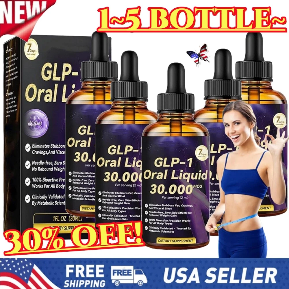 1-5X GLP-1 Weight Loss Fat Burner Drops Diet Supplement Slimming Drops 30ml New~