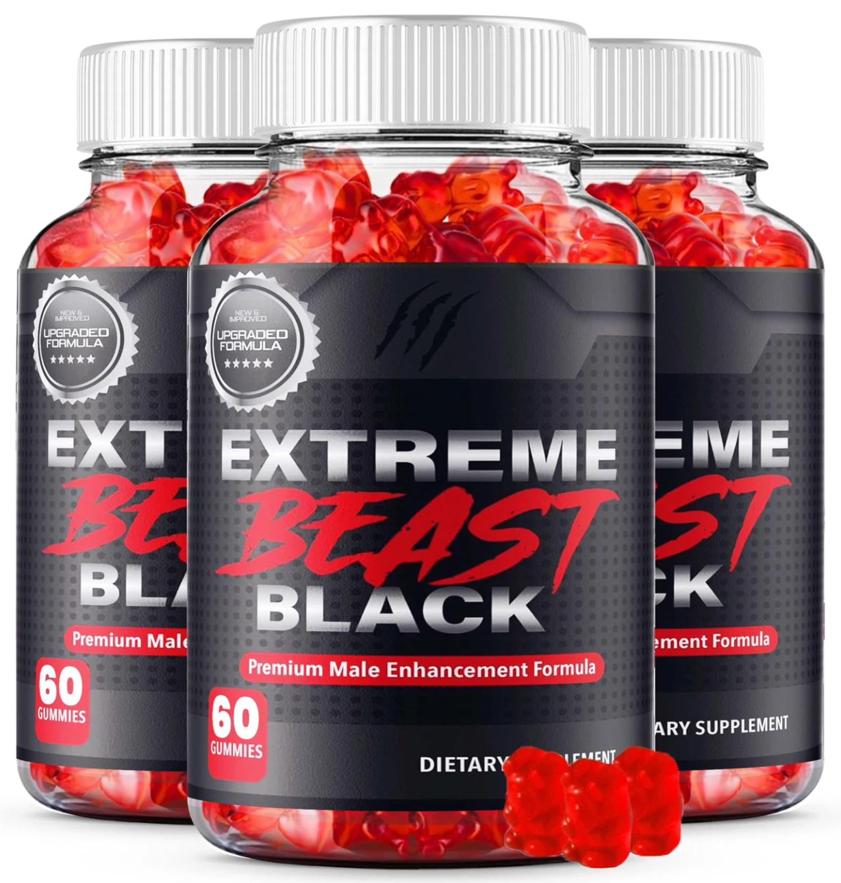 Extreme Beast Black Gummies Male Enhancement Formula (180 GUMMIES) 3 PACK